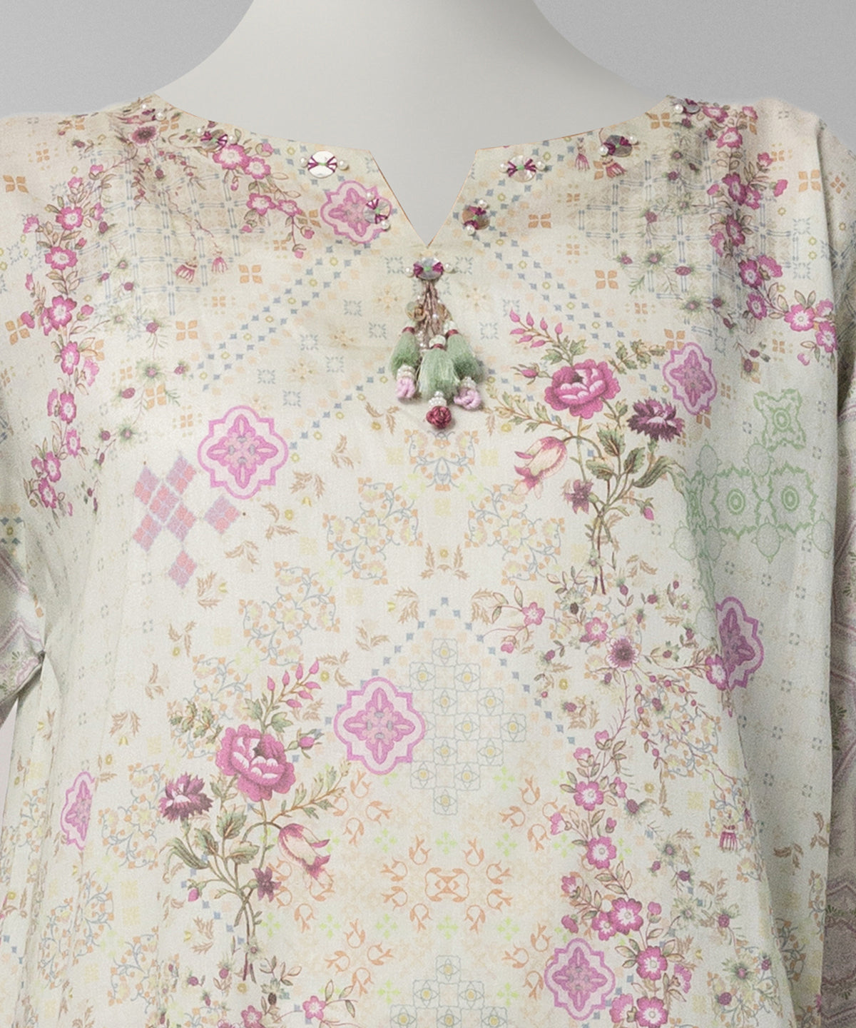 Green Digital Printed Cambric Unstitched 3Pc