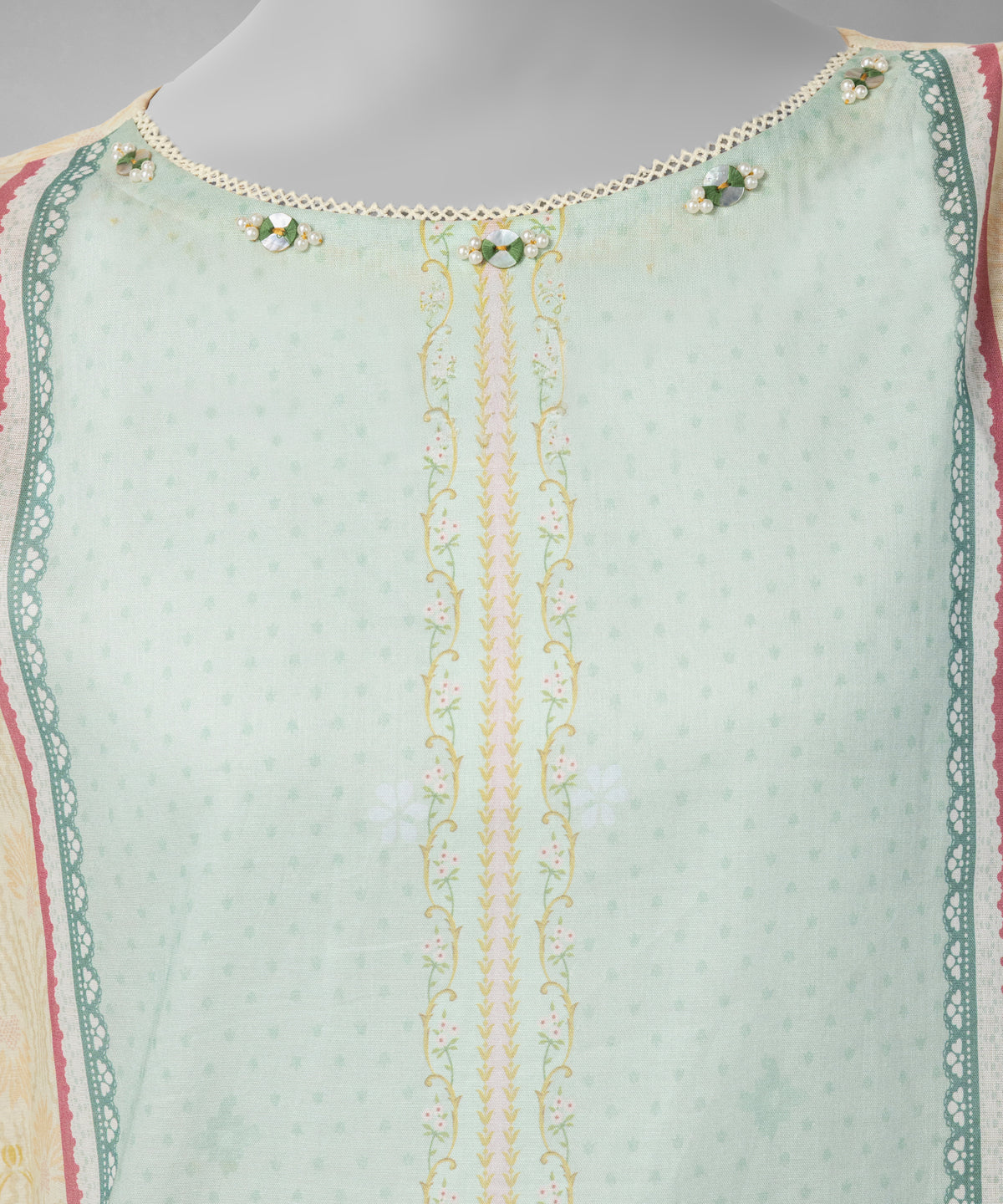 Cream Digital Printed Cambric Unstitched 3Pc