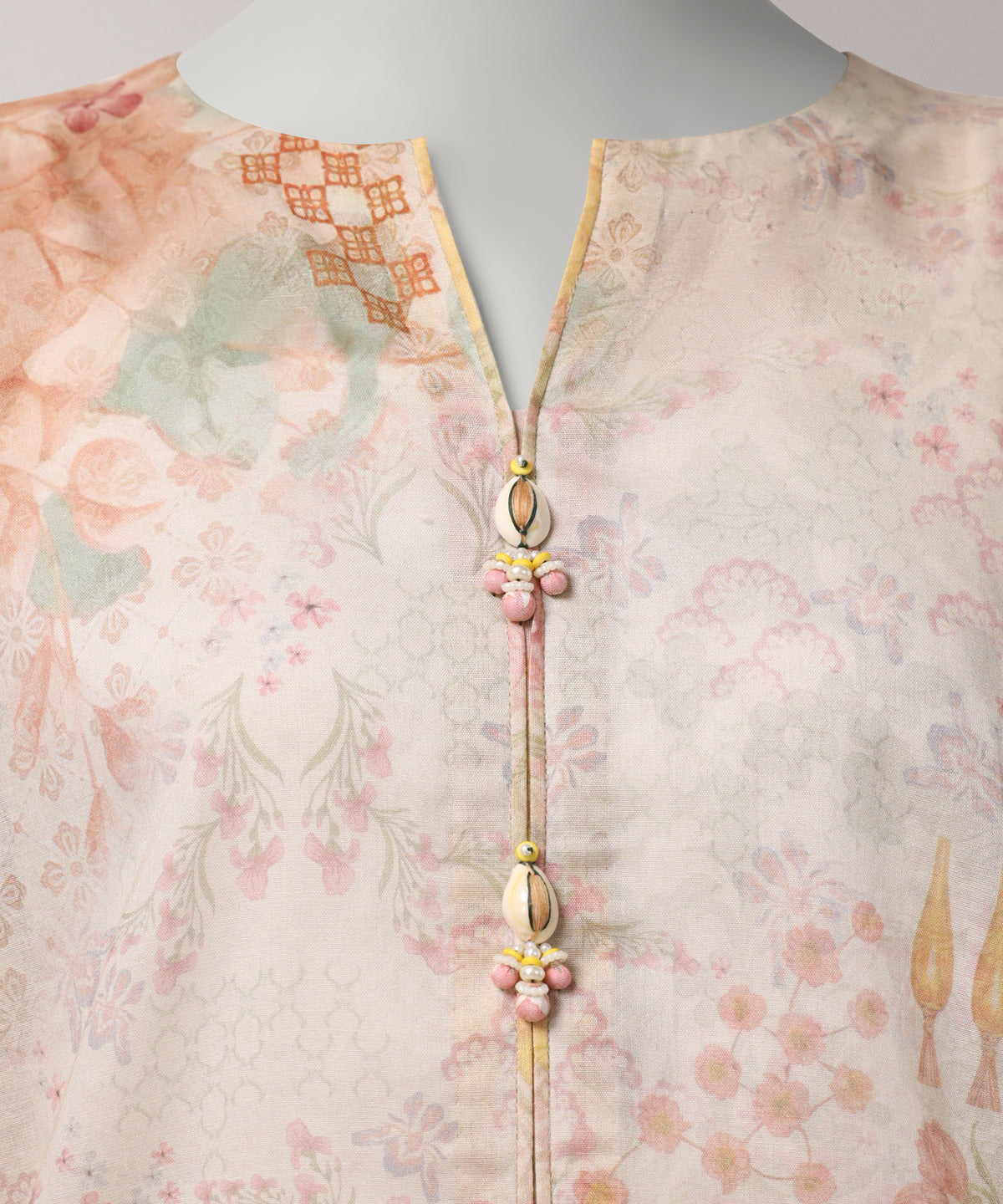 Beige Digital Printed Cambric Unstitched 3Pc