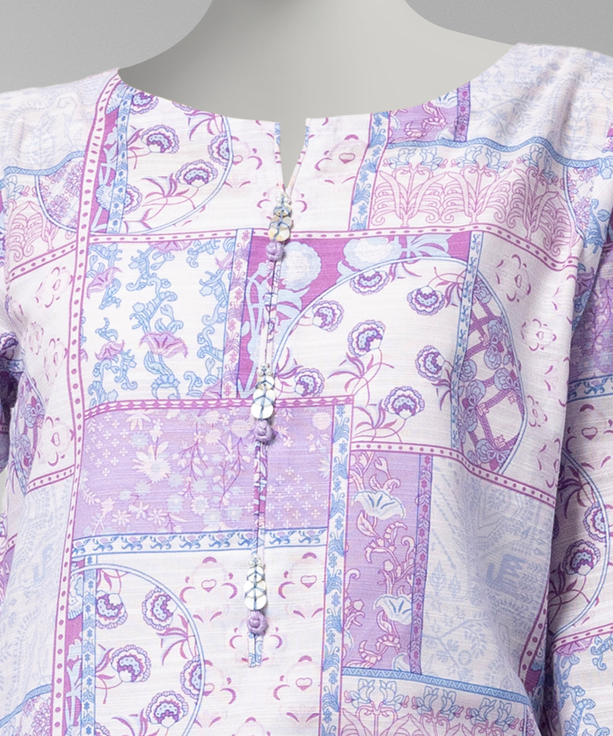 Pink Printed Khaddar Slub Unstitched 3Pc