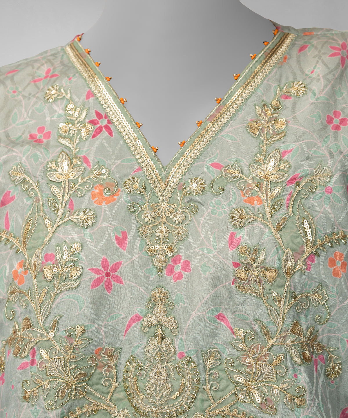 Green Poly Jacquard Embroidered Unstitched 3Pc