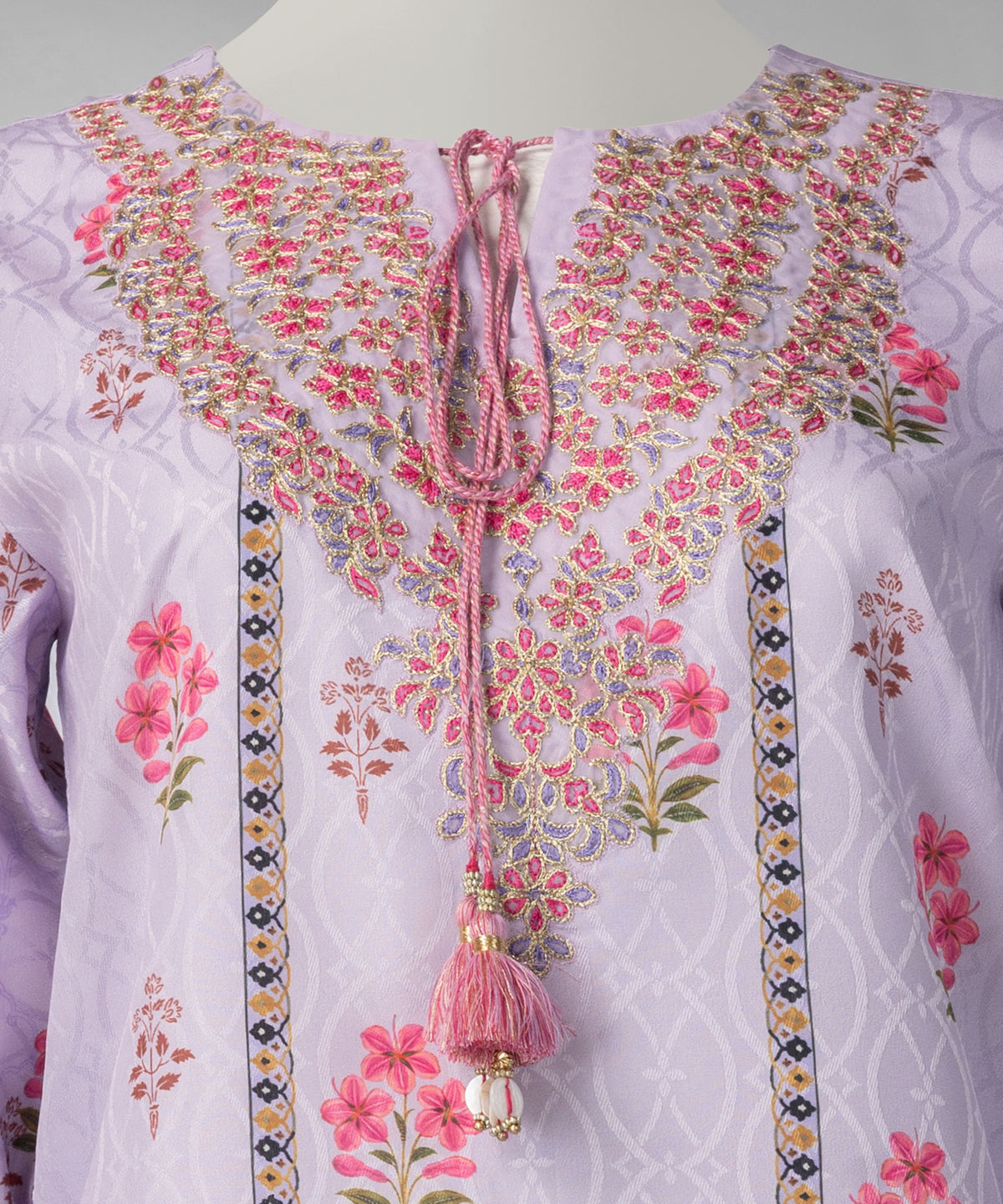 Purple Jacquard Embroidered Unstitched 3Pc