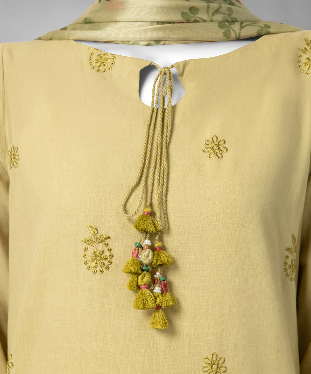 Yellow Embroidered Liminal Unstitched 3Pc