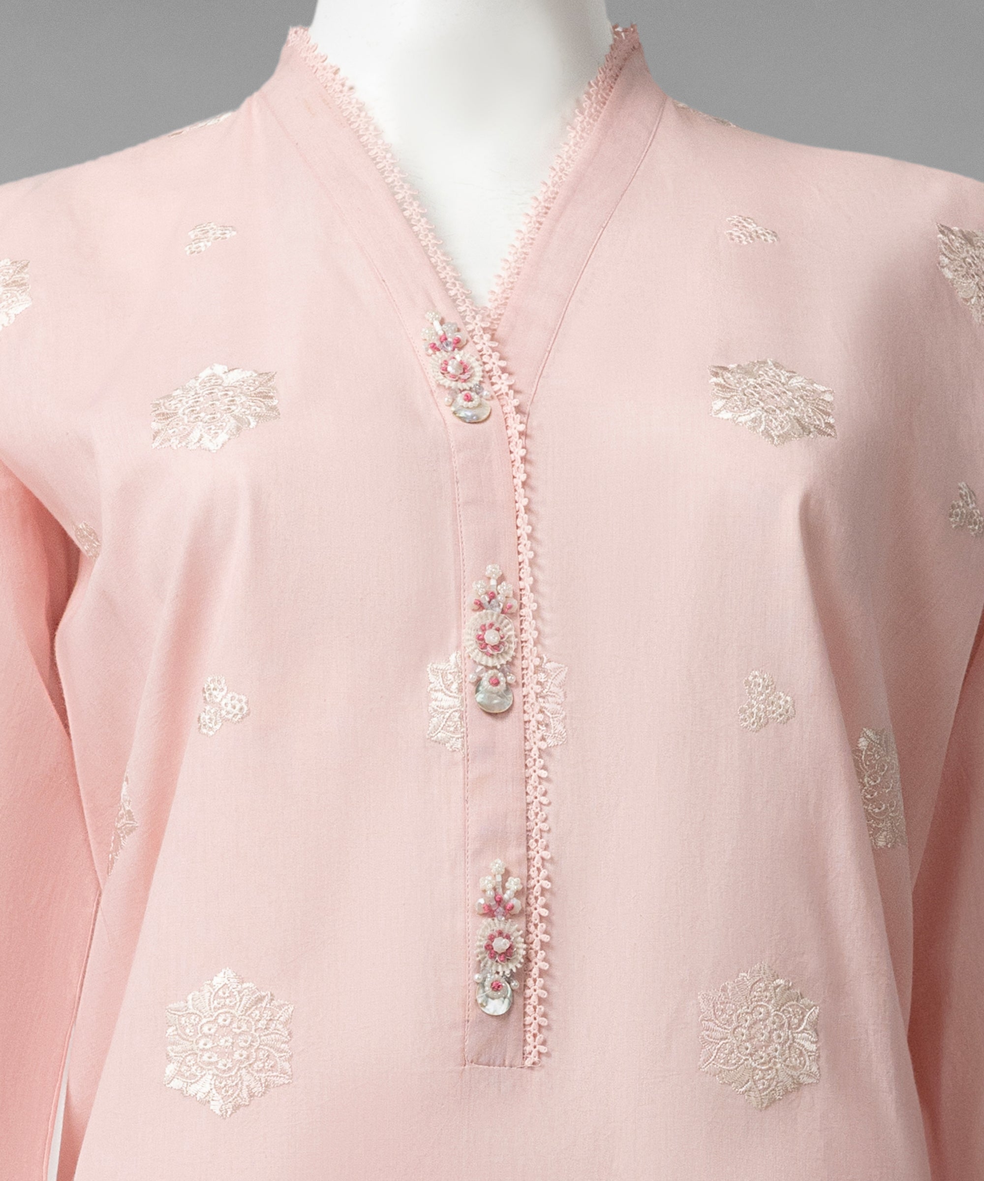 Pink Embroidered Liminal Unstitched 3Pc