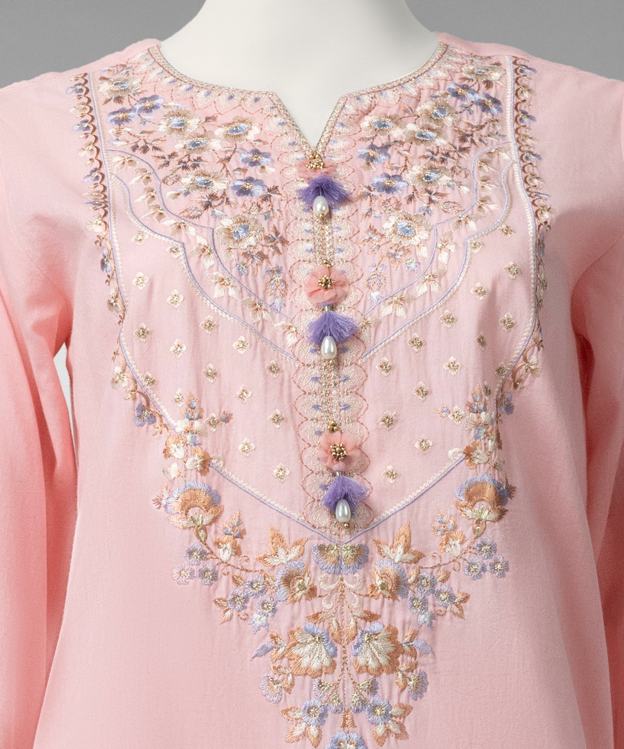 Pink Embroidered Liminal Unstitched 3Pc