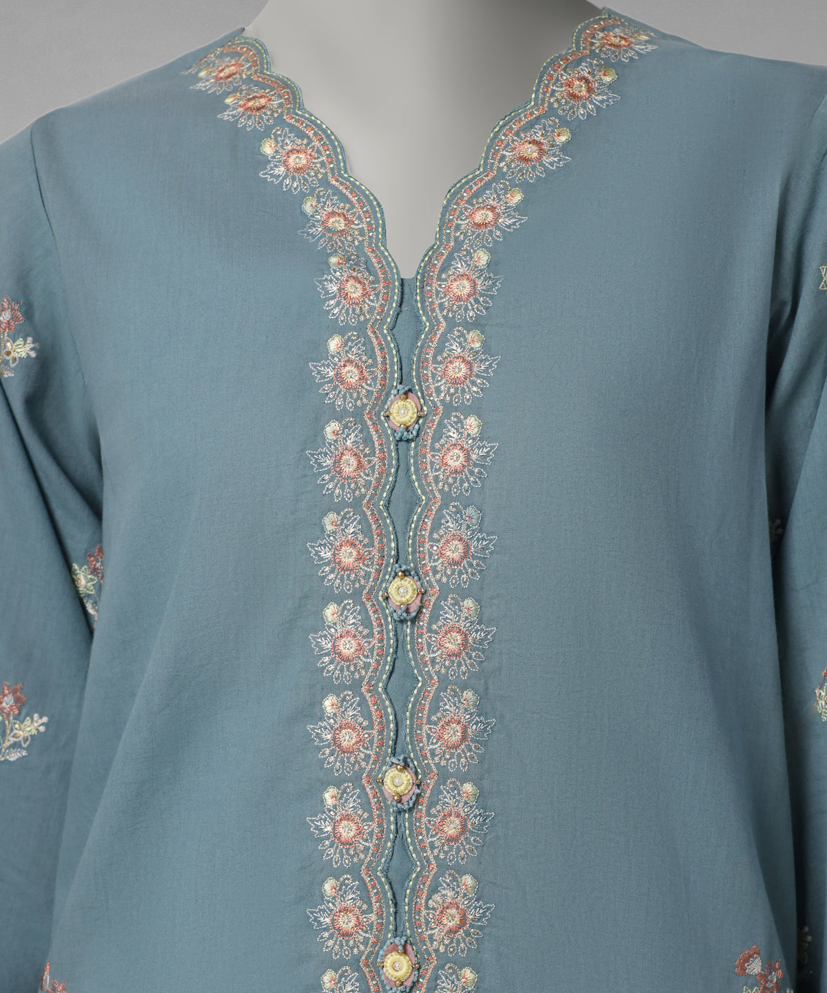Grey Embroidered Liminal Unstitched 3Pc