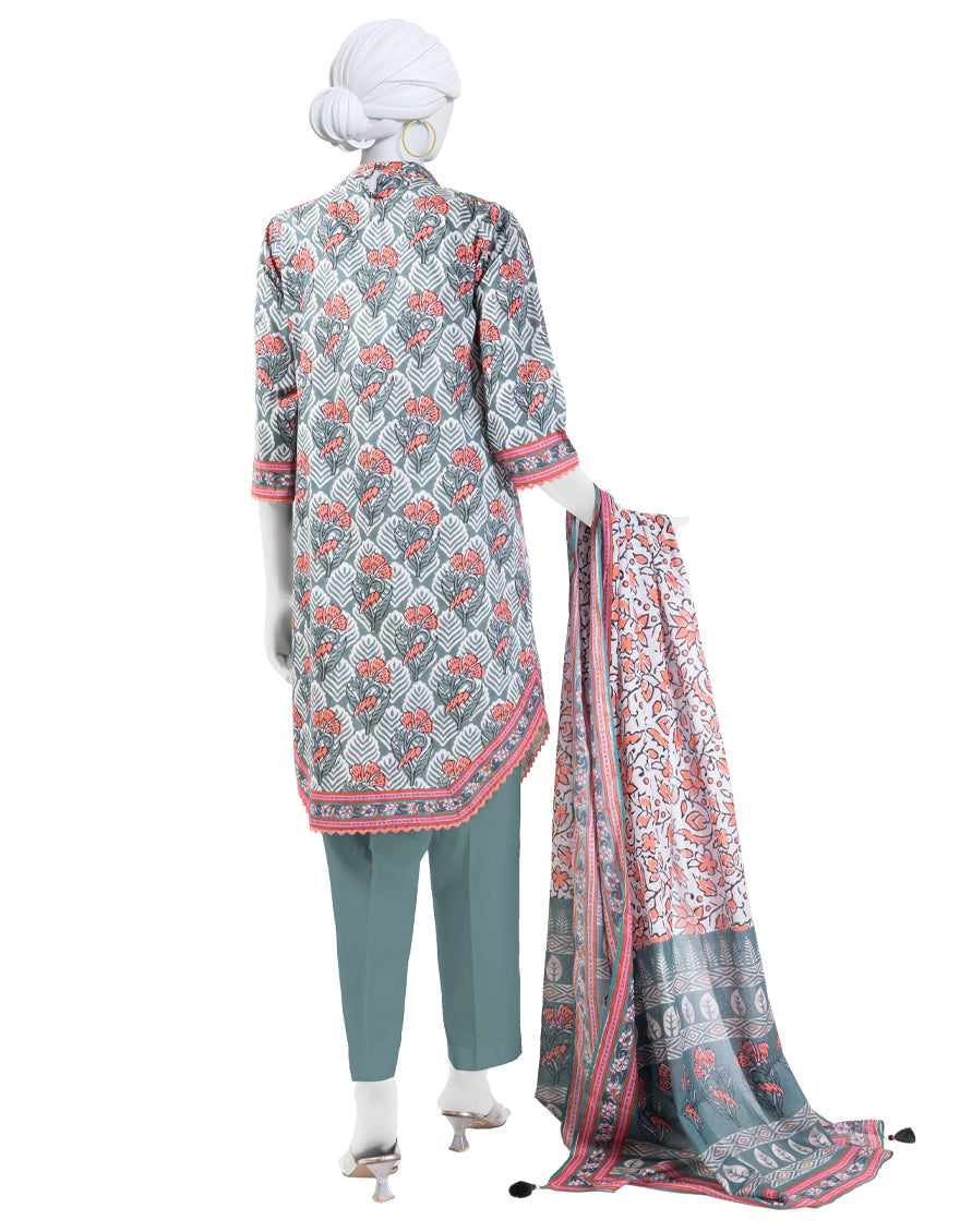 MULTICOLOR LAWN PRINTED UNSTITCHED 3PC