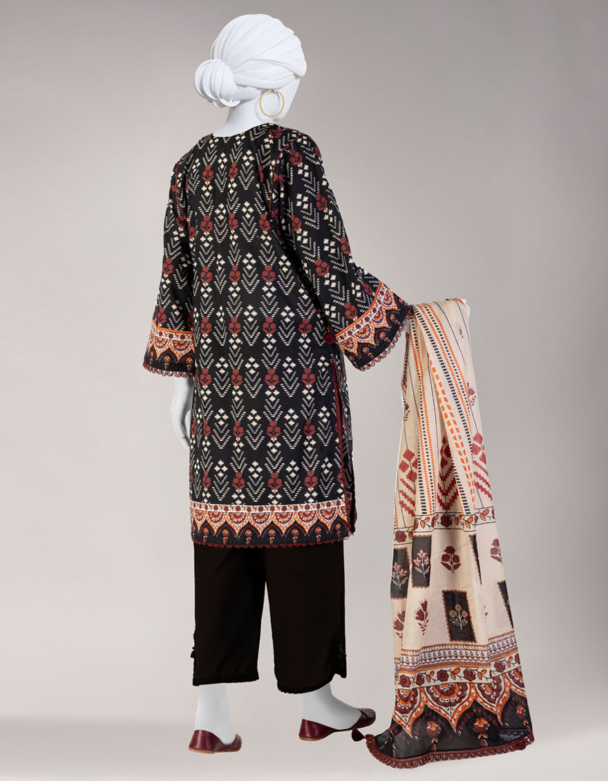 MULTICOLOR LAWN PRINTED UNSTITCHED 3PC