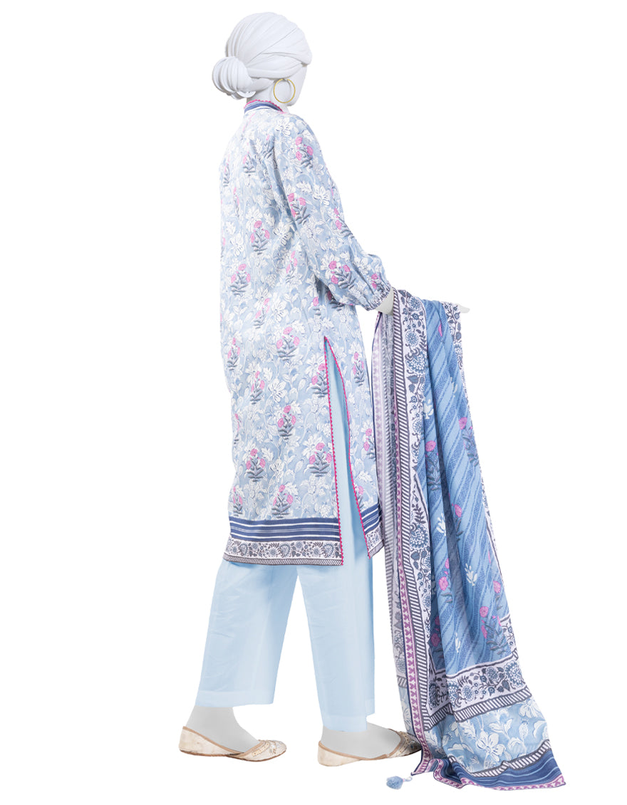 MULTICOLOR LAWN PRINTED UNSTITCHED 3PC