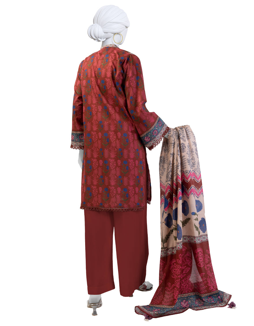 MULTICOLOR LAWN PRINTED UNSTITCHED 3PC