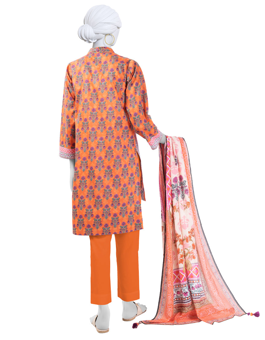 MULTICOLOR LAWN PRINTED UNSTITCHED 3PC