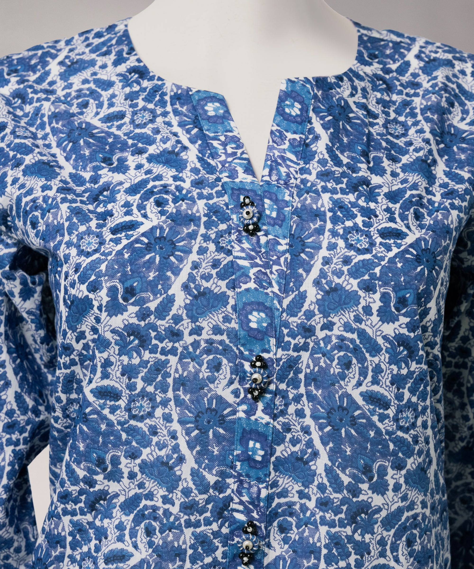 Blue Lawn Printed Unstitched 3Pc