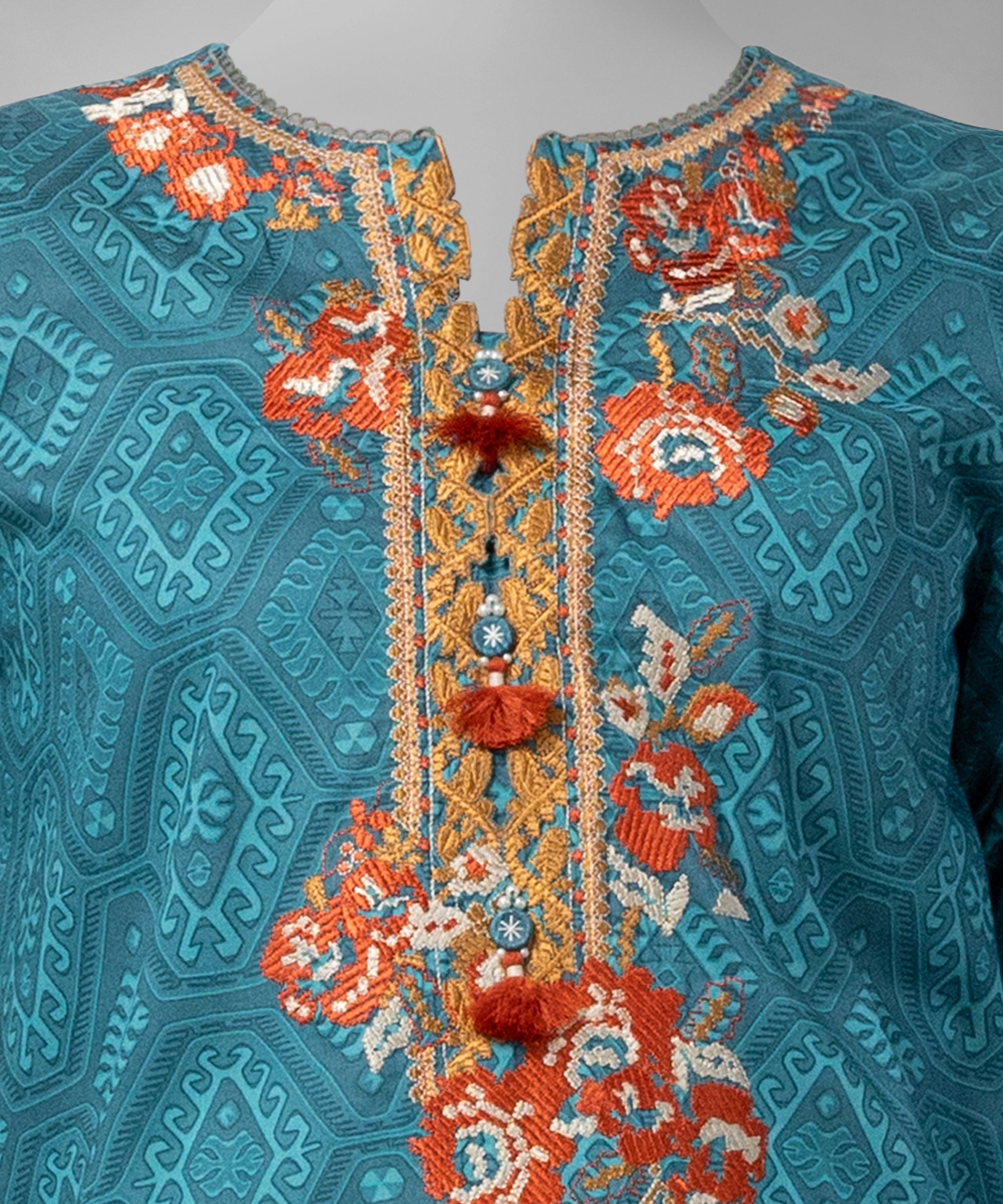 Green Embroidered Cambric Unstitched 3Pc