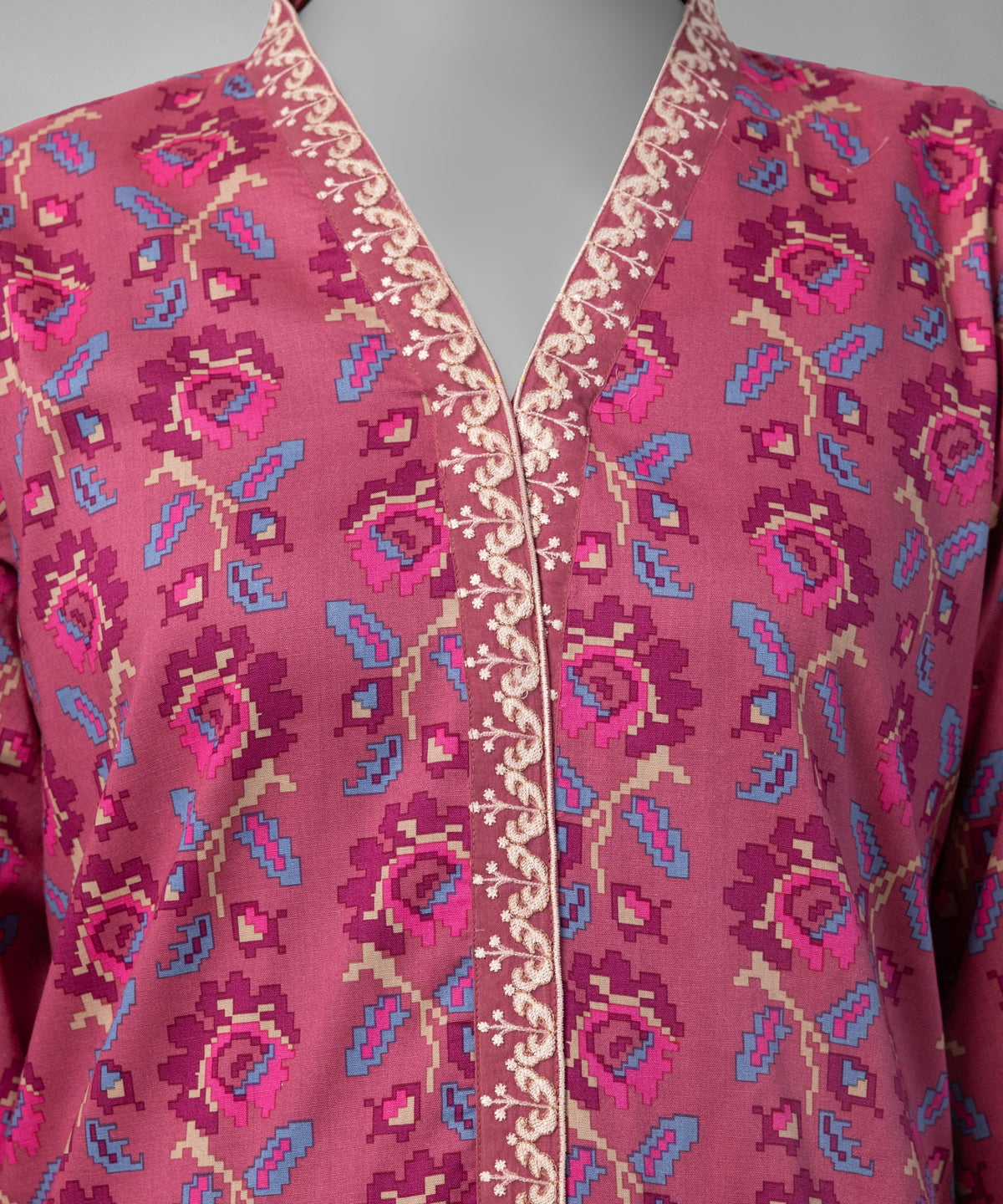 Purple Embroidered Cambric Unstitched 3Pc