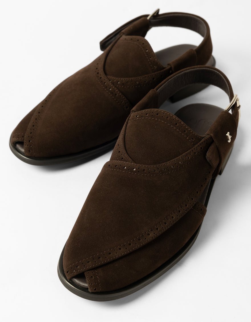 Coffee Suede Exeuctive Peshawari Sandals