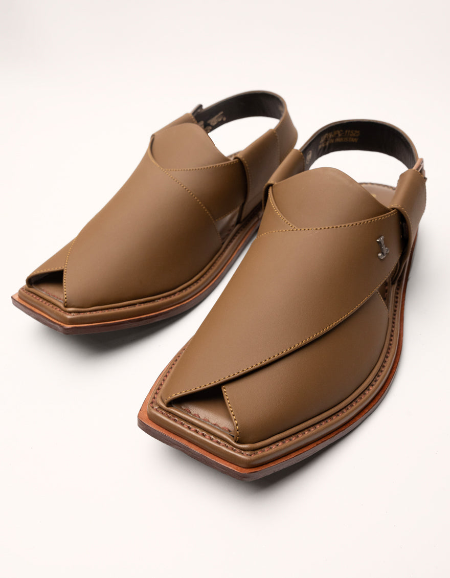 BROWN PLAIN PESHAWARI SANDALS