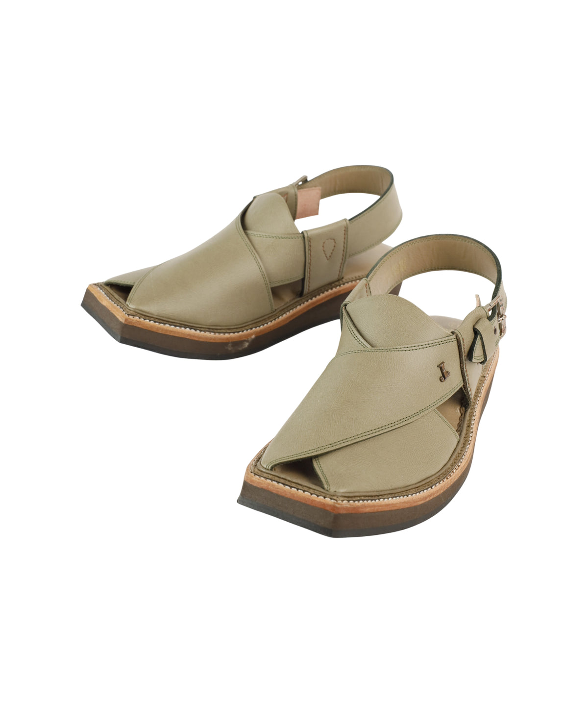 PISTACHIO GREEN KAPTAAN SANDALS
