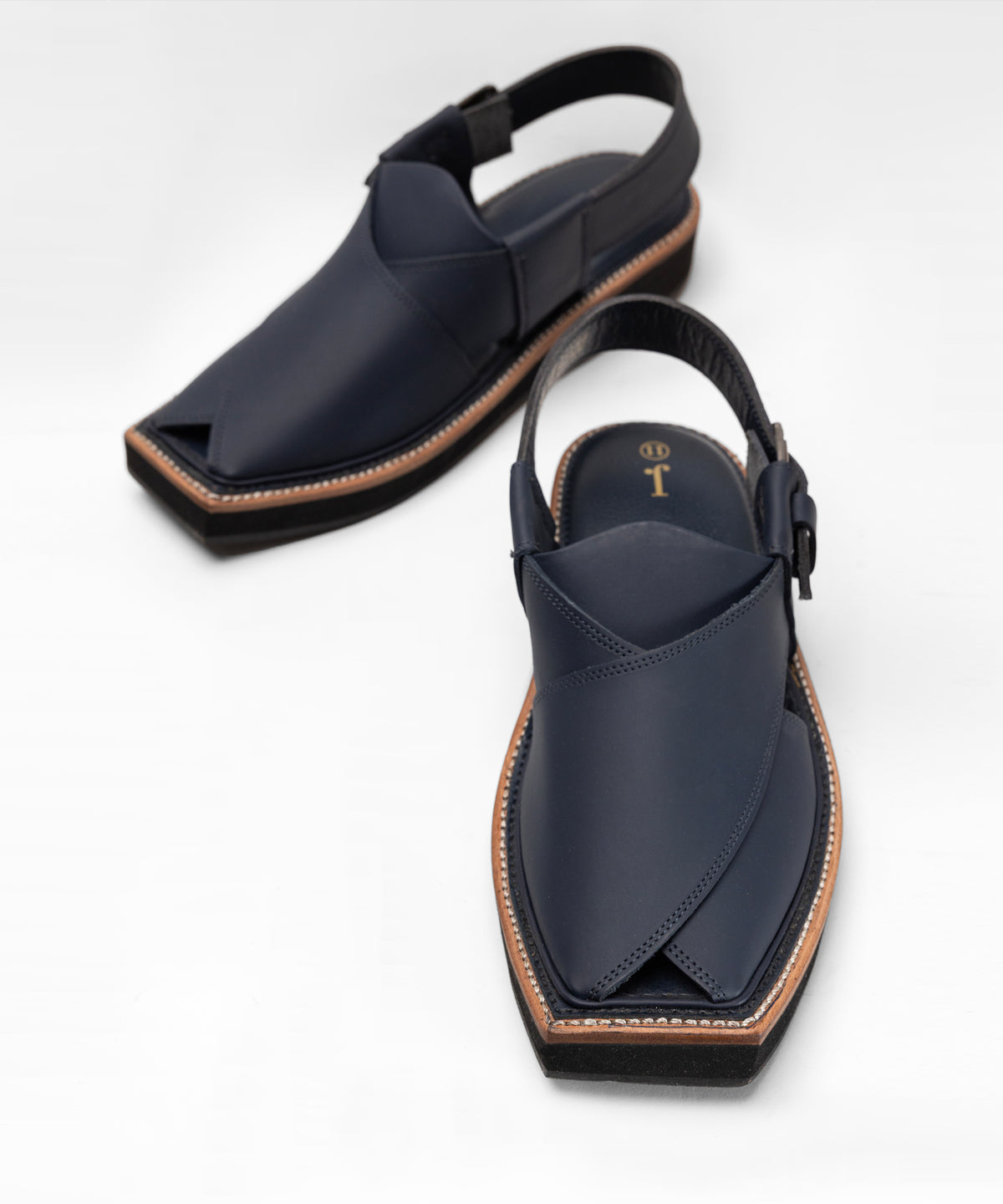 Black Plain Peshawari Sandals