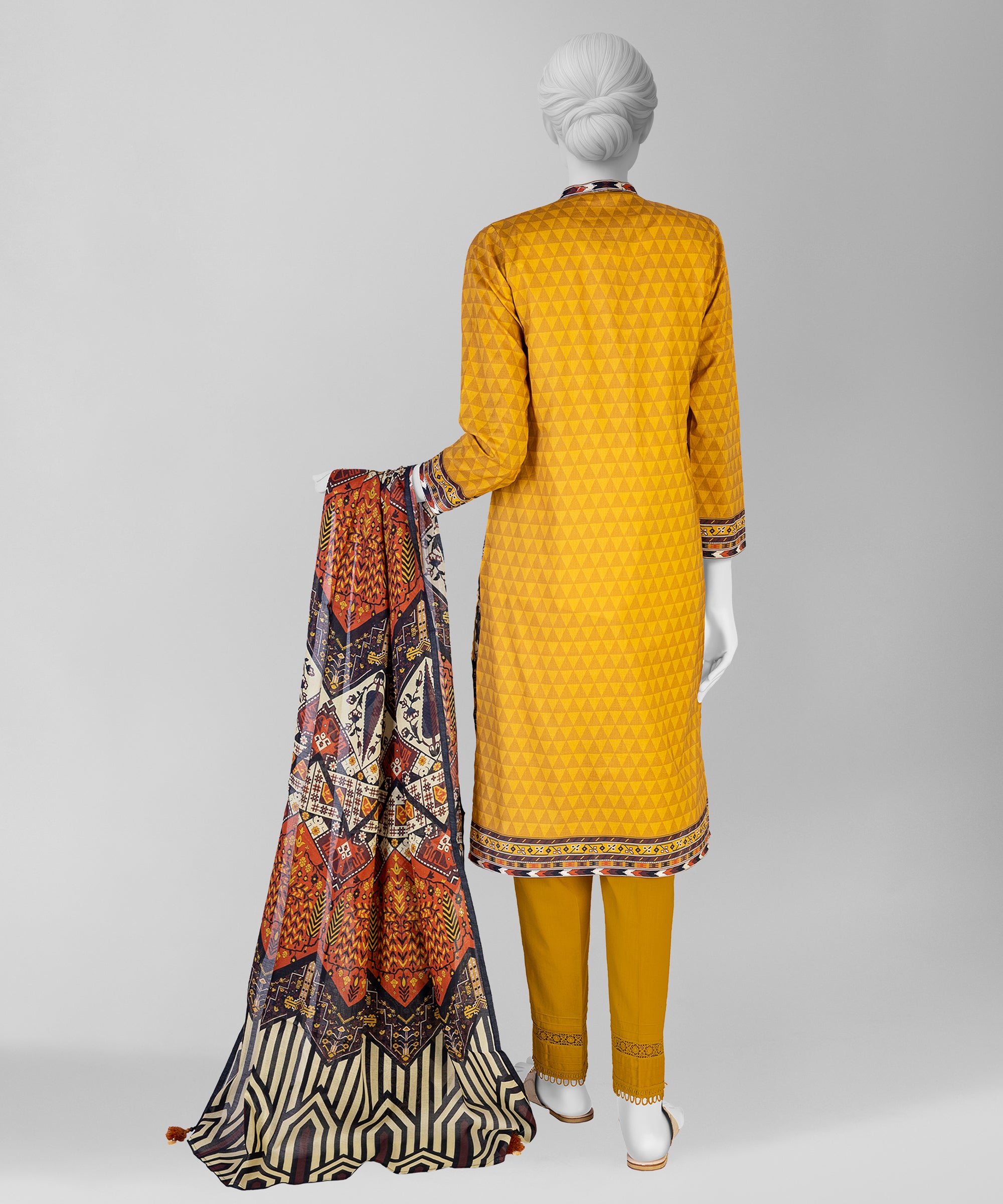 Yellow Unstitched 3Pc