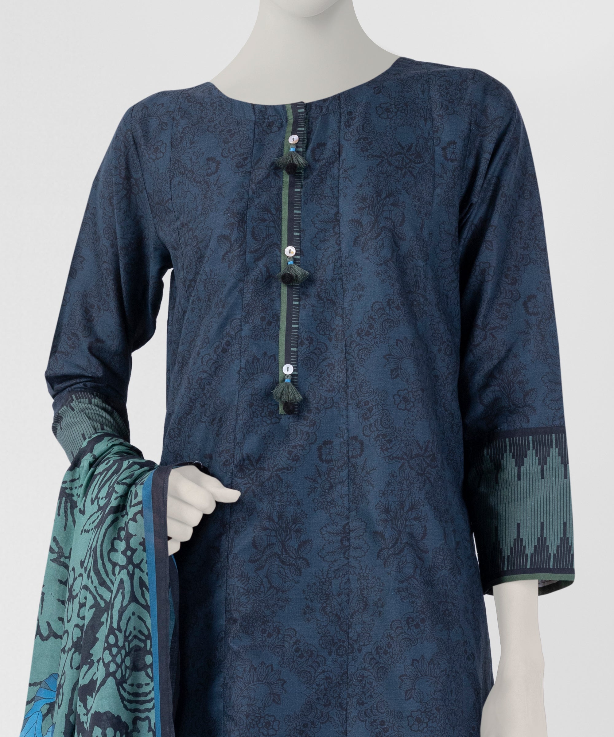 Blue Unstitched 3Pc