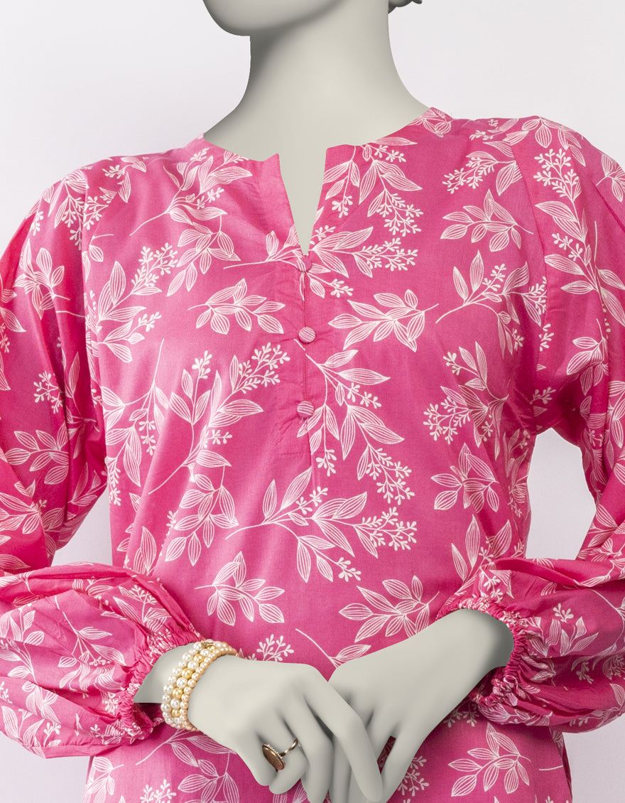 PINK LAWN PRINTED KURTA