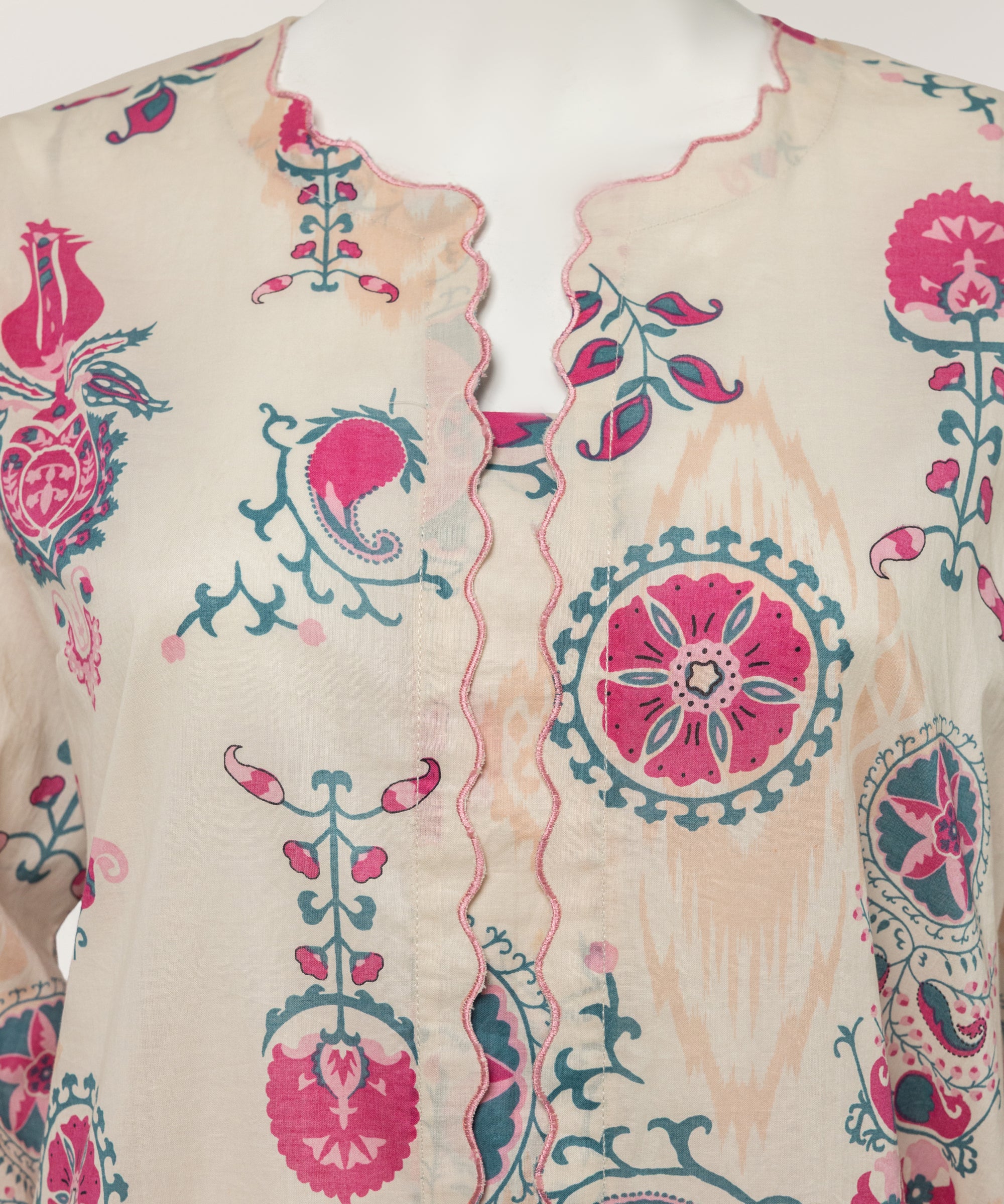 Beige Lawn Printed Kurta