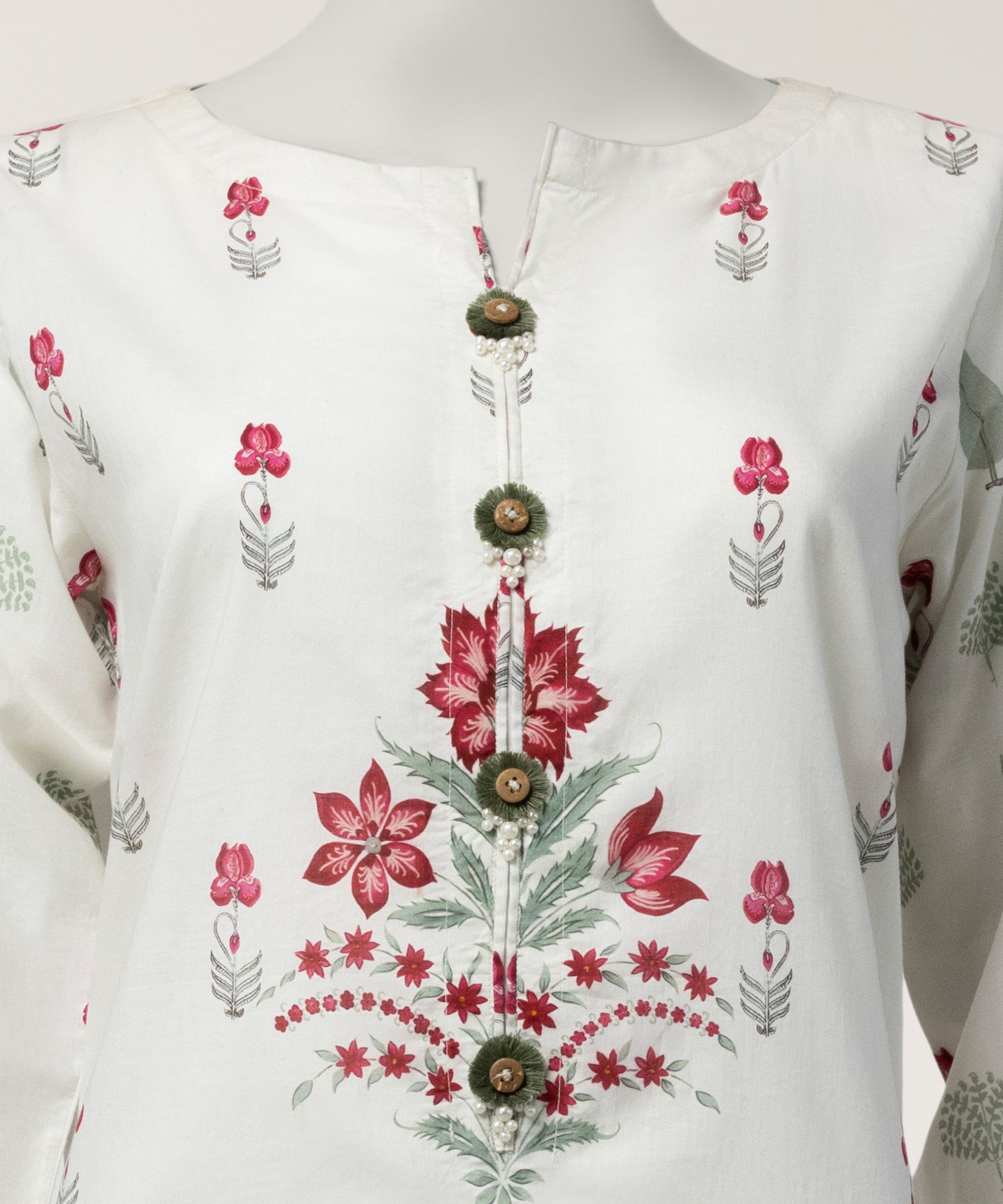 White Lawn Digital Printed Kurta