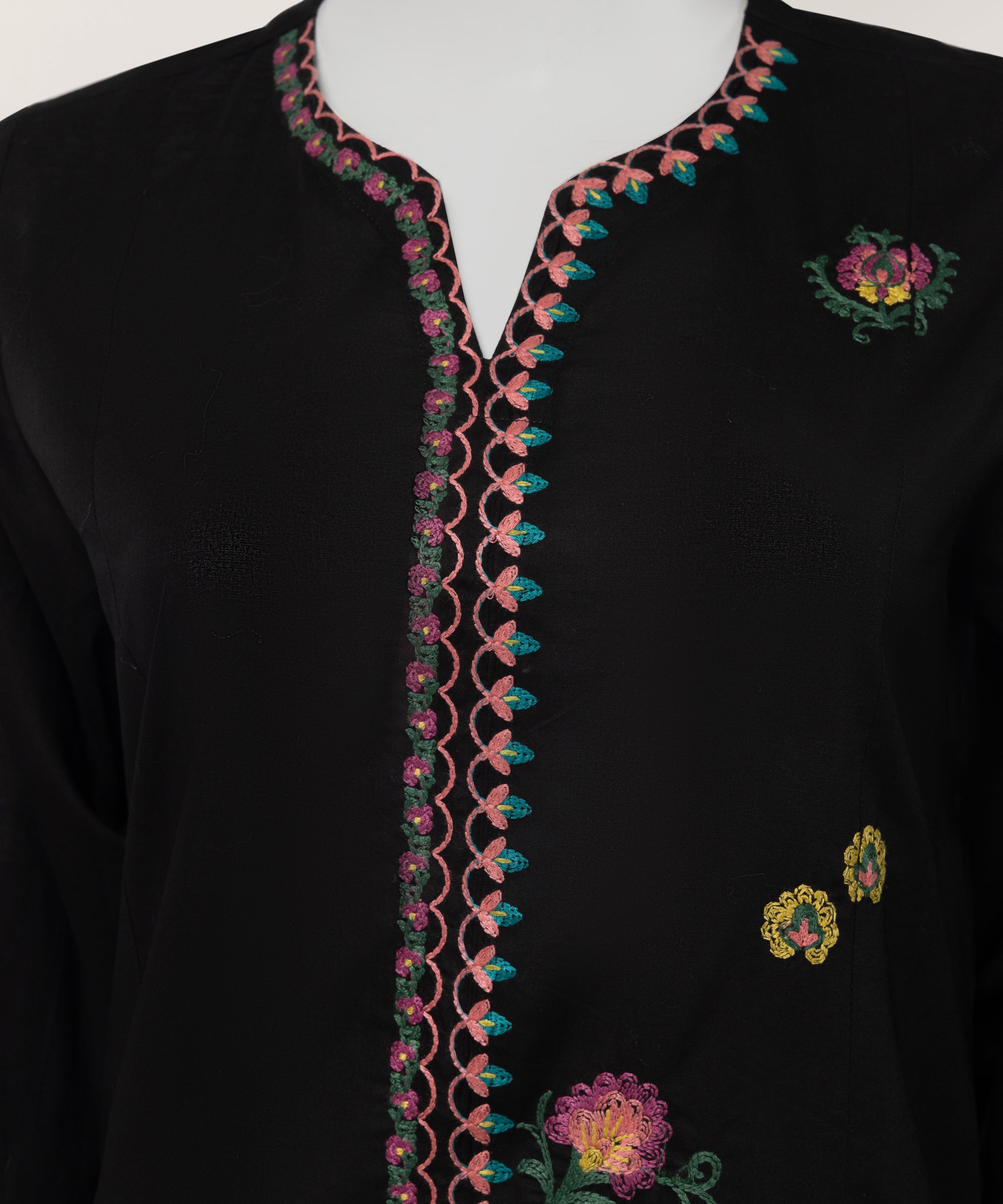Black Lawn Embroidered Kurta