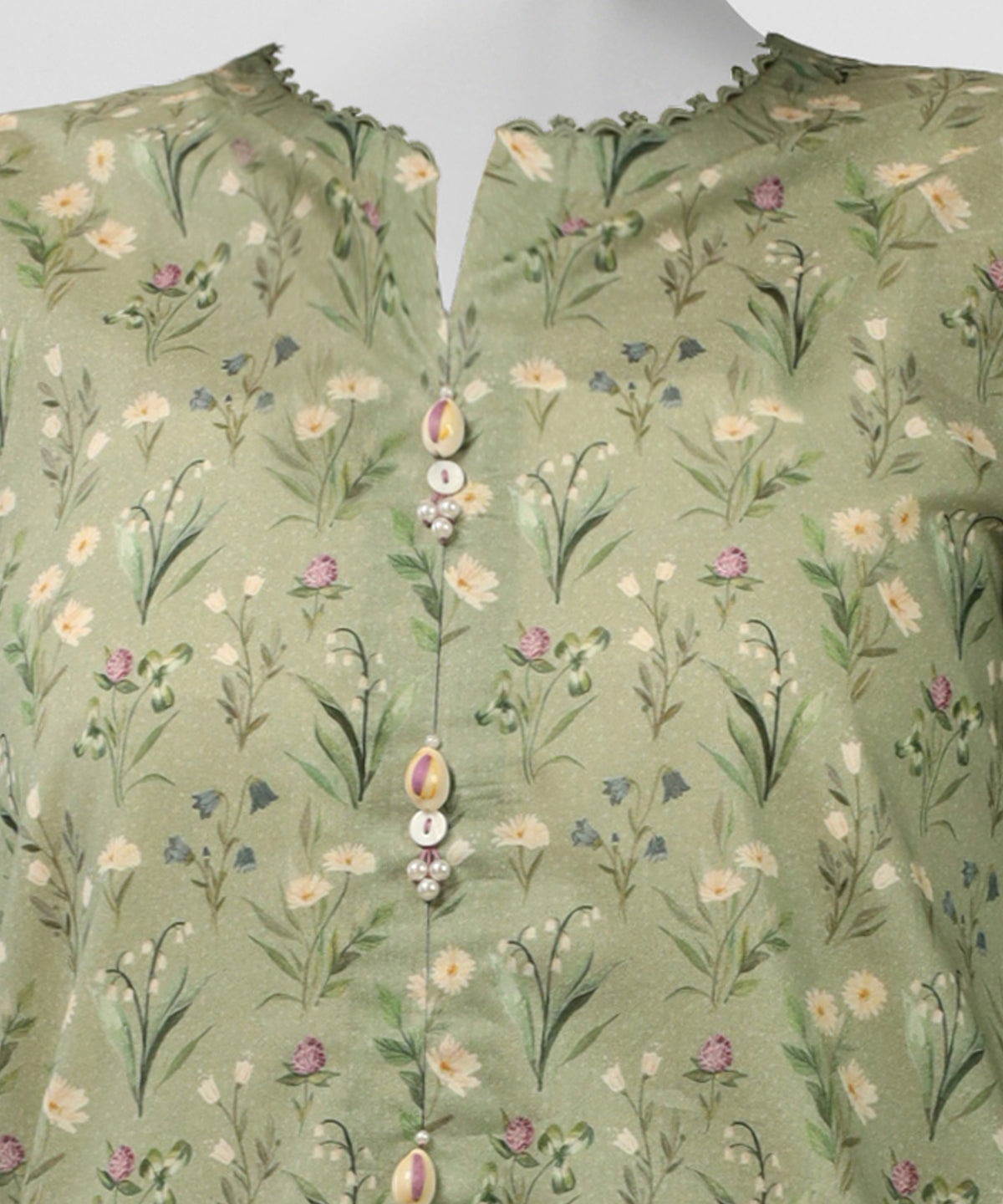 Green Lawn Embroidered Co-Ord Set