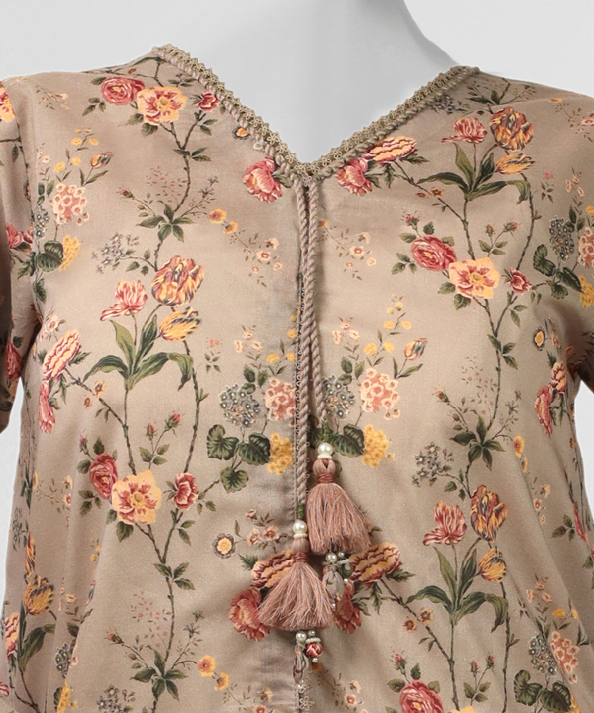 Beige Lawn Embroidered Co-Ord Set