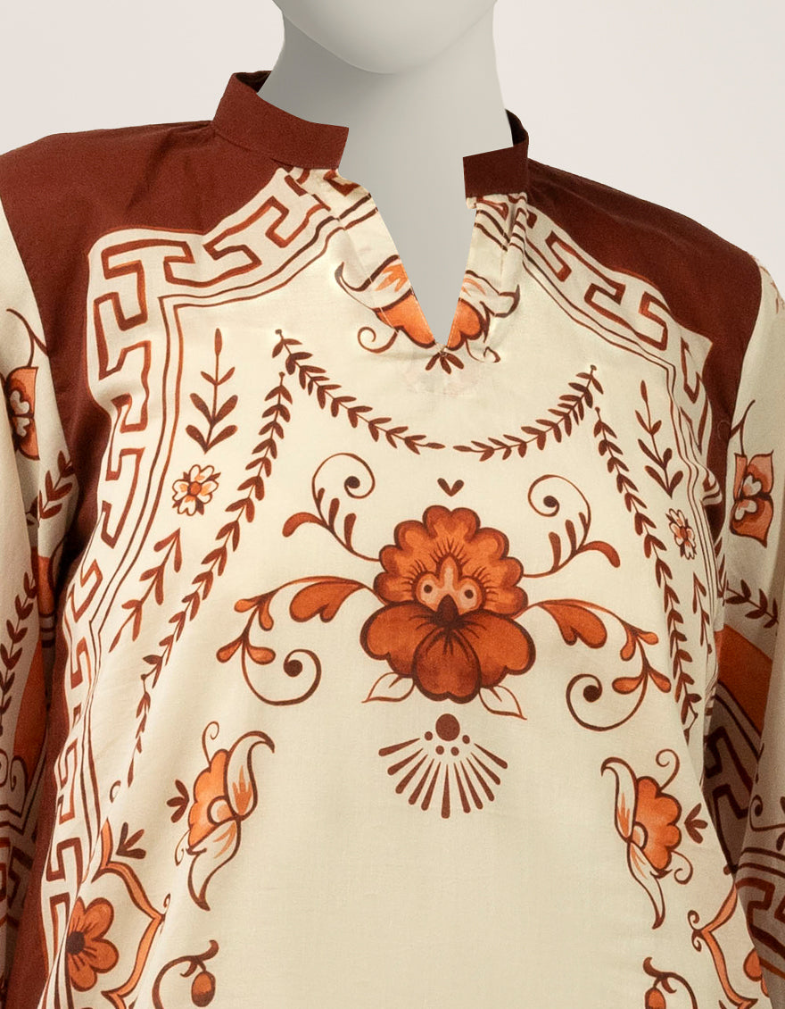 OFF WHITE LAWN DIGITAL PRINTED CO-ORD SET