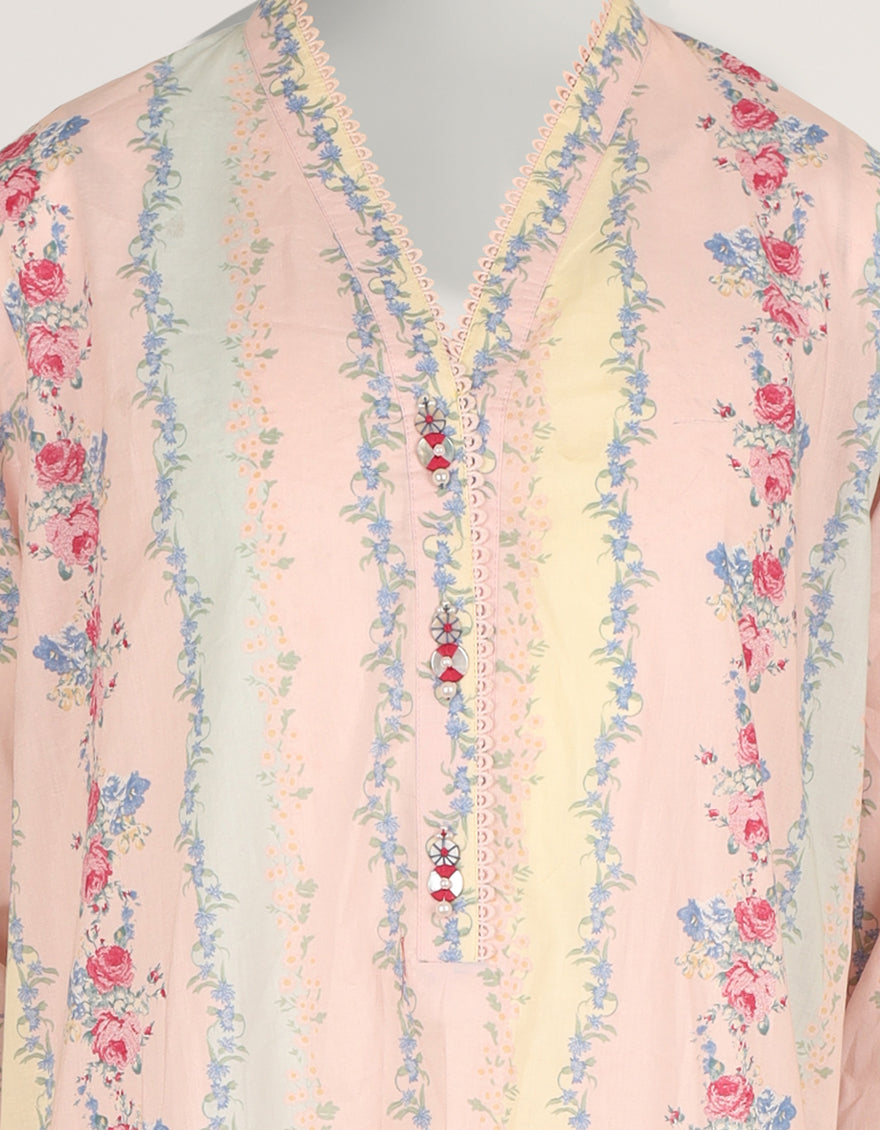 MULTICOLOR LAWN PRINTED CO-ORD SET