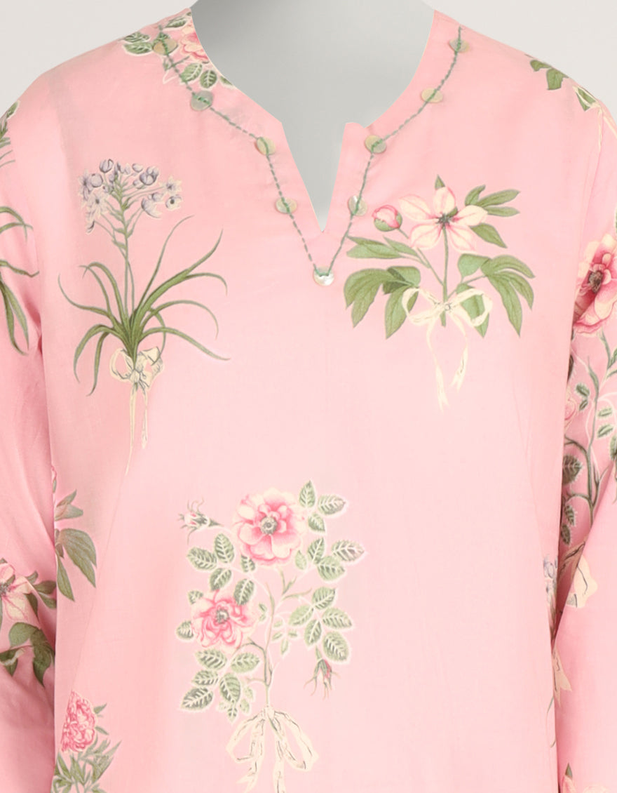 PINK LAWN PRINTED CO-ORD SET