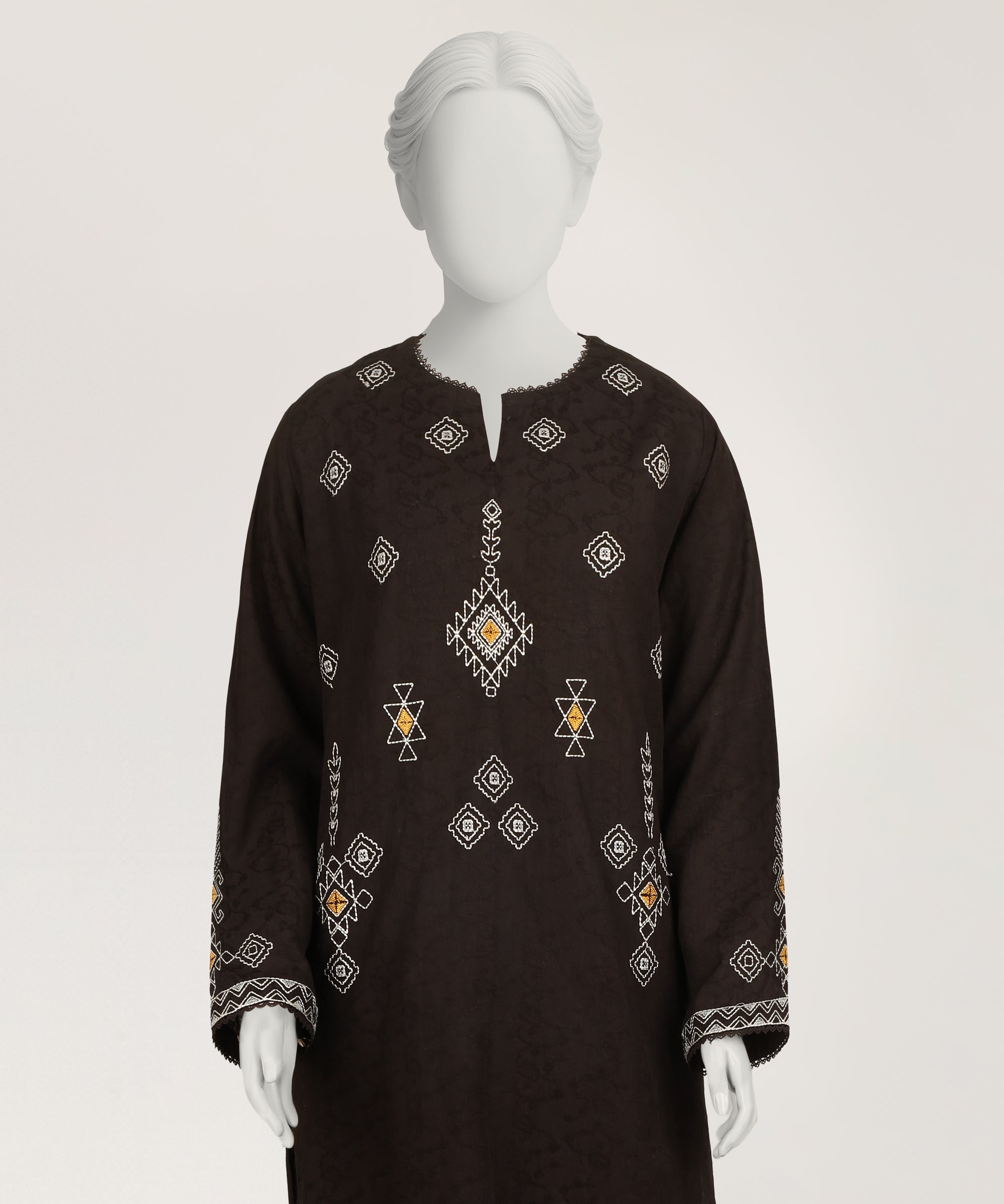 BLACK DOBBY EMBROIDERED CO-ORD SET