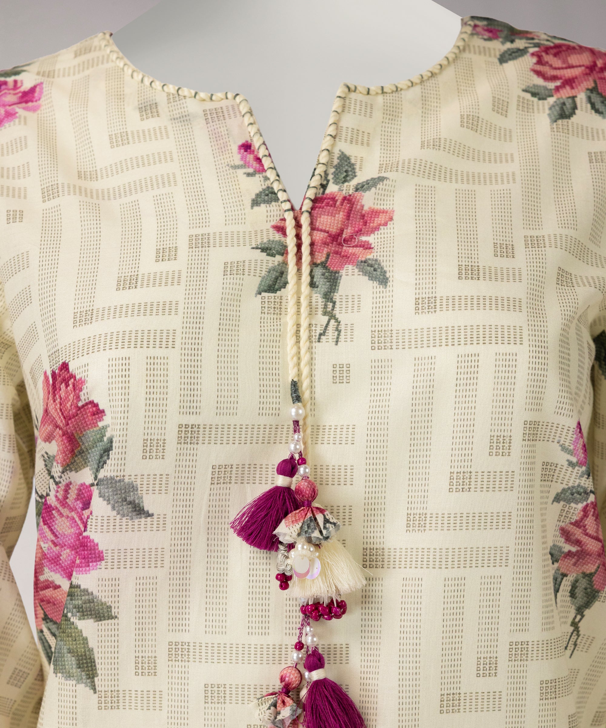 Cream Lawn Digital Printed Unstitched 2Pc