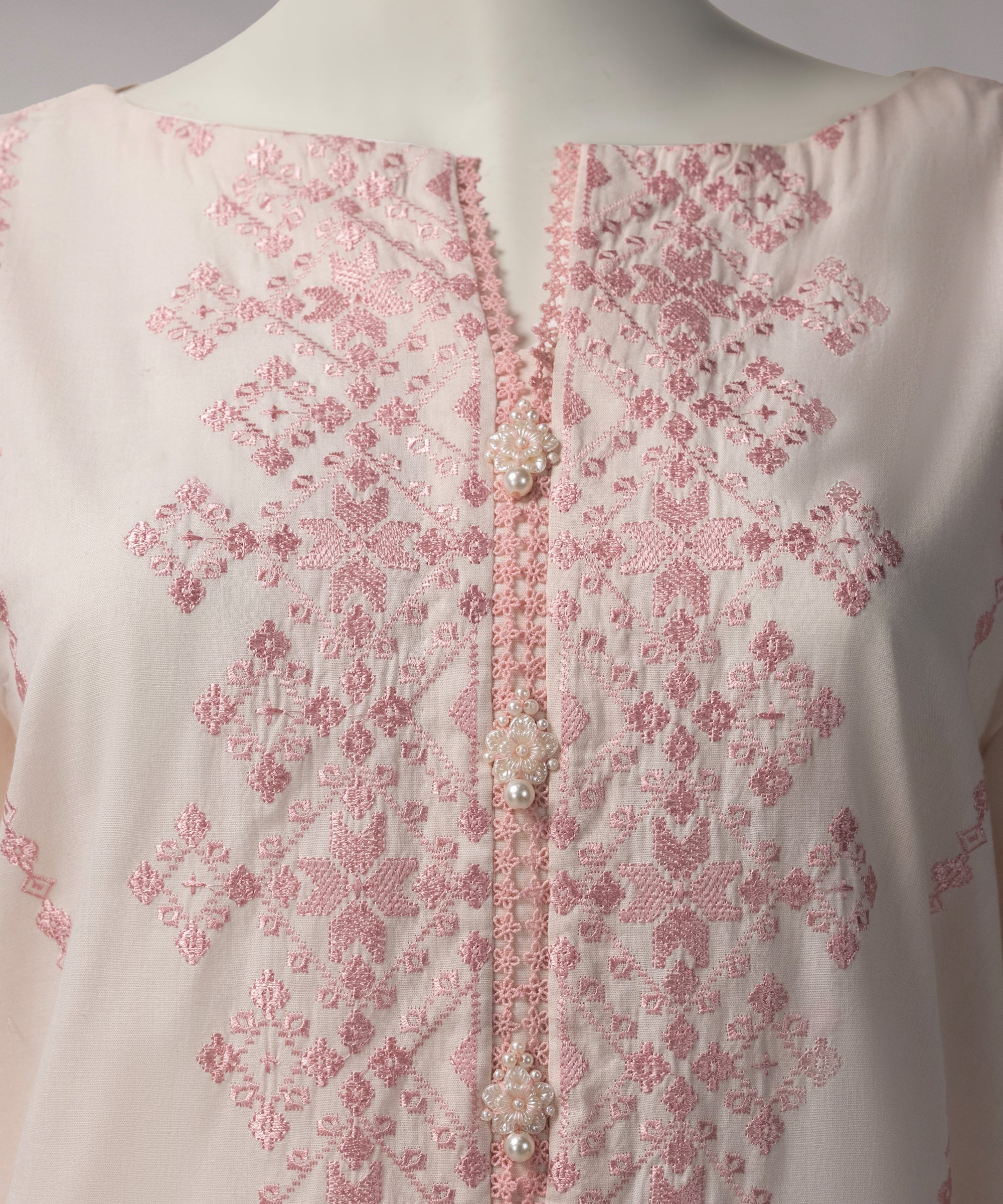 Pink Lawn Embroidered Unstitched 2Pc