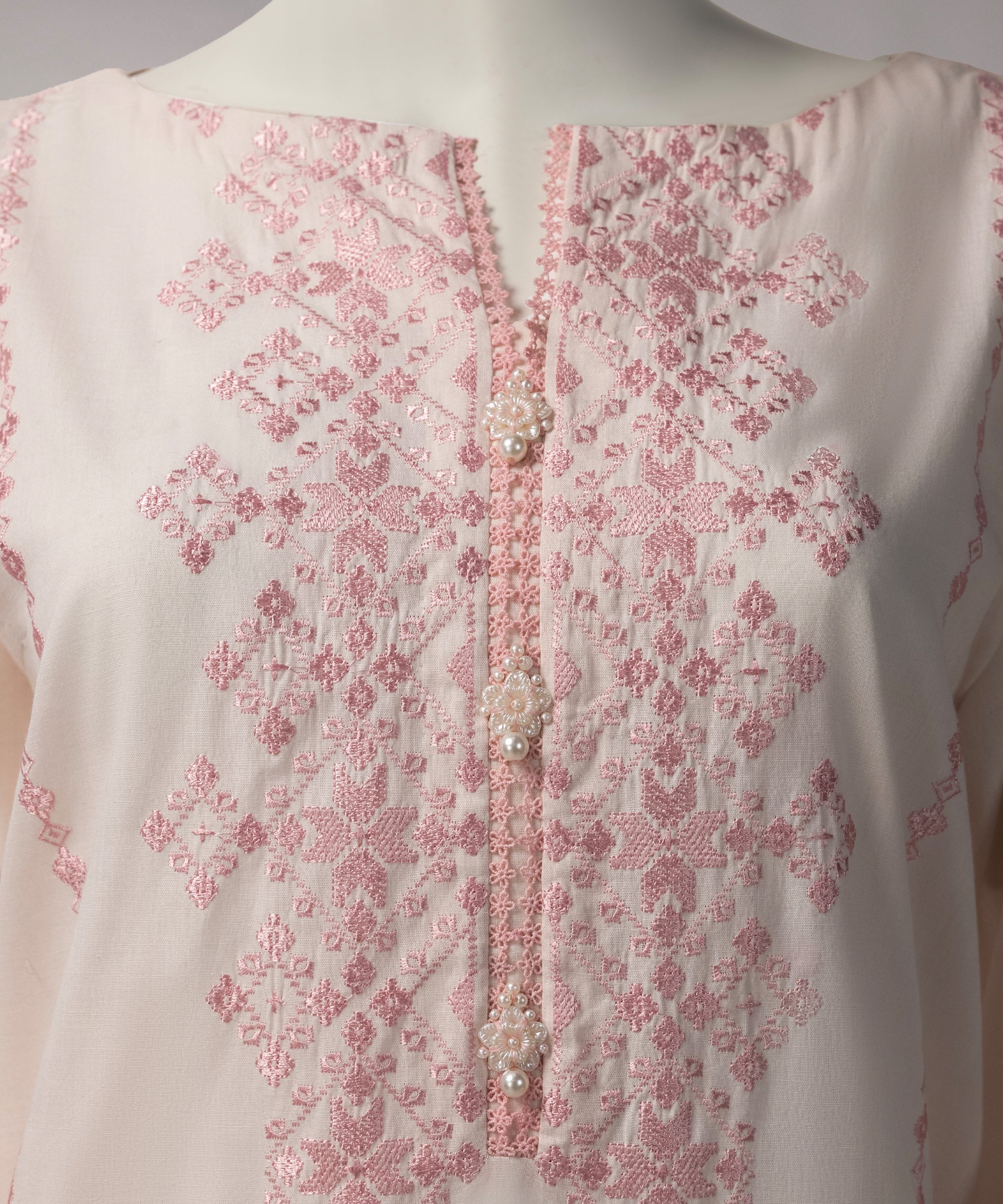 Pink Lawn Embroidered Unstitched 2Pc