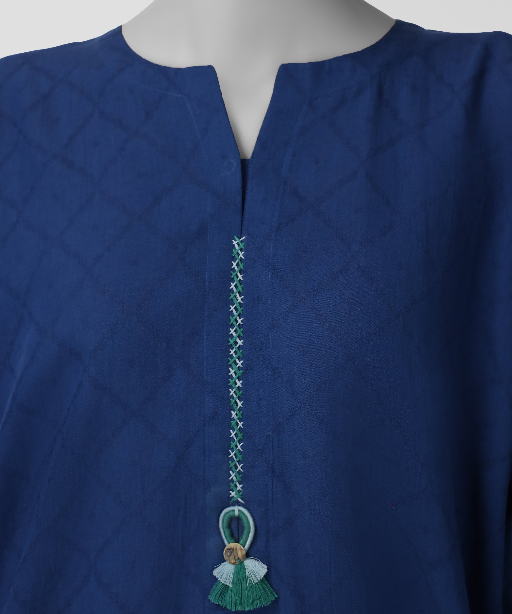 Blue Jacquard Yarn Dyed Co-Ord Set