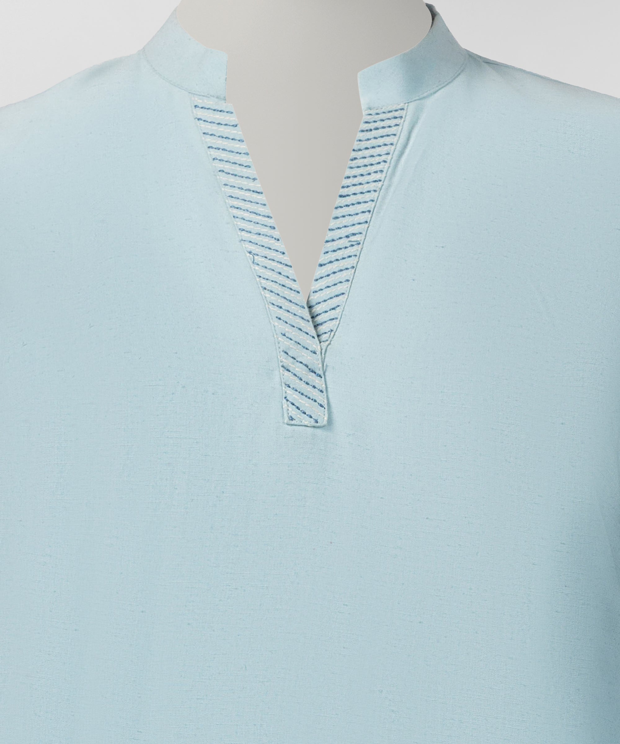 Sky Blue Embroidered Linen Co-Ord Set