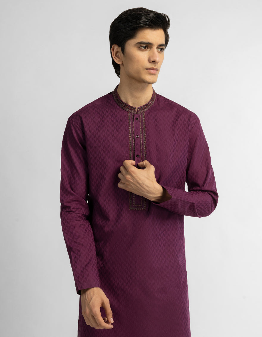 PURPLE COTTON CASUAL KURTA