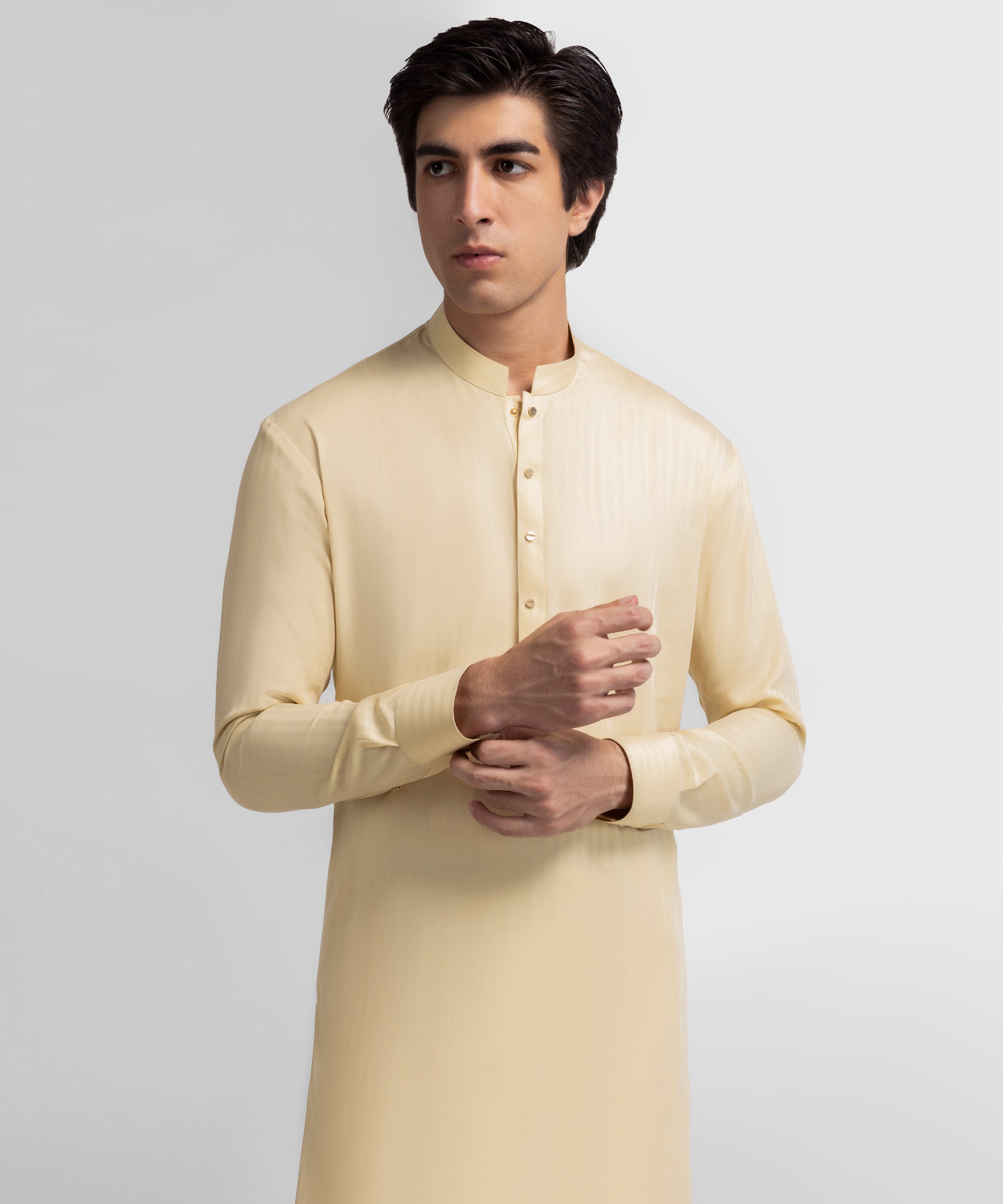 BEIGE PLAIN KAMEEZ SHALWAR