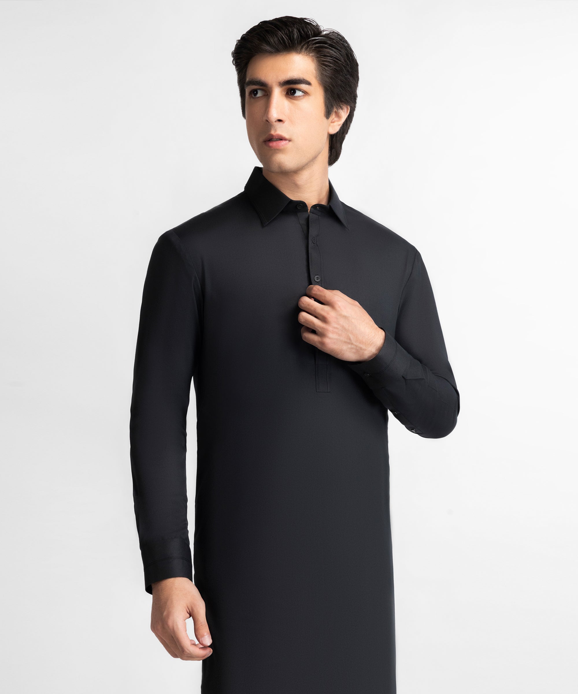 BLACK PLAIN KAMEEZ SHALWAR