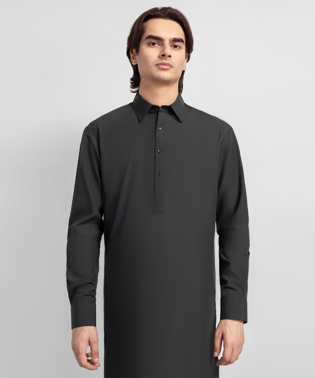 Dark Green Plain Kameez Shalwar
