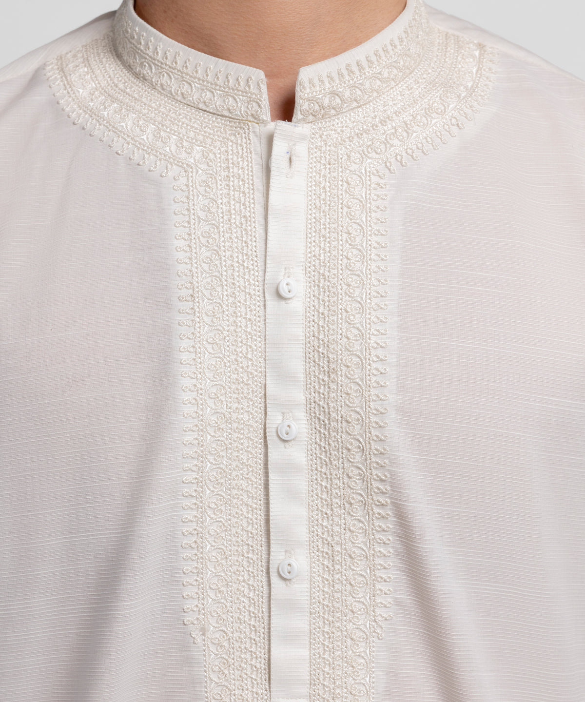 White Cotton Formal Short Kurta Trousers