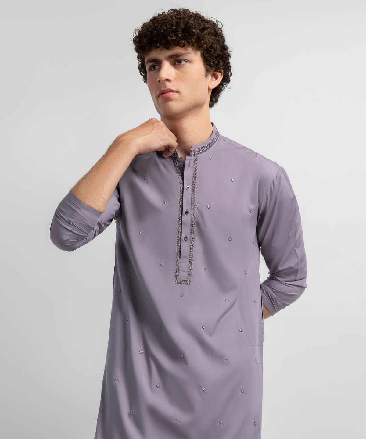 Light Purple Semi-Formal Kameez Shalwar