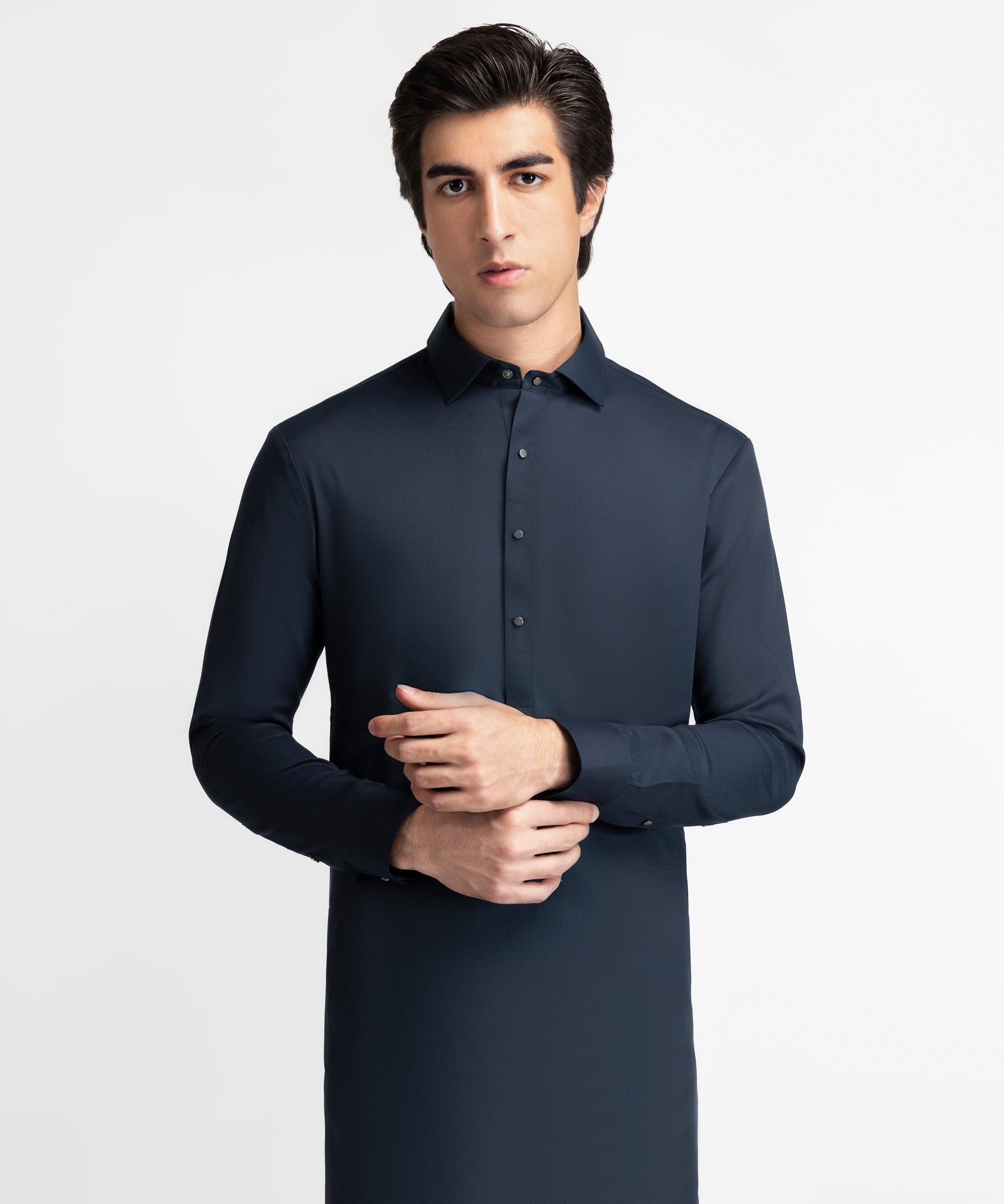 NAVY BLUE PLAIN KAMEEZ SHALWAR