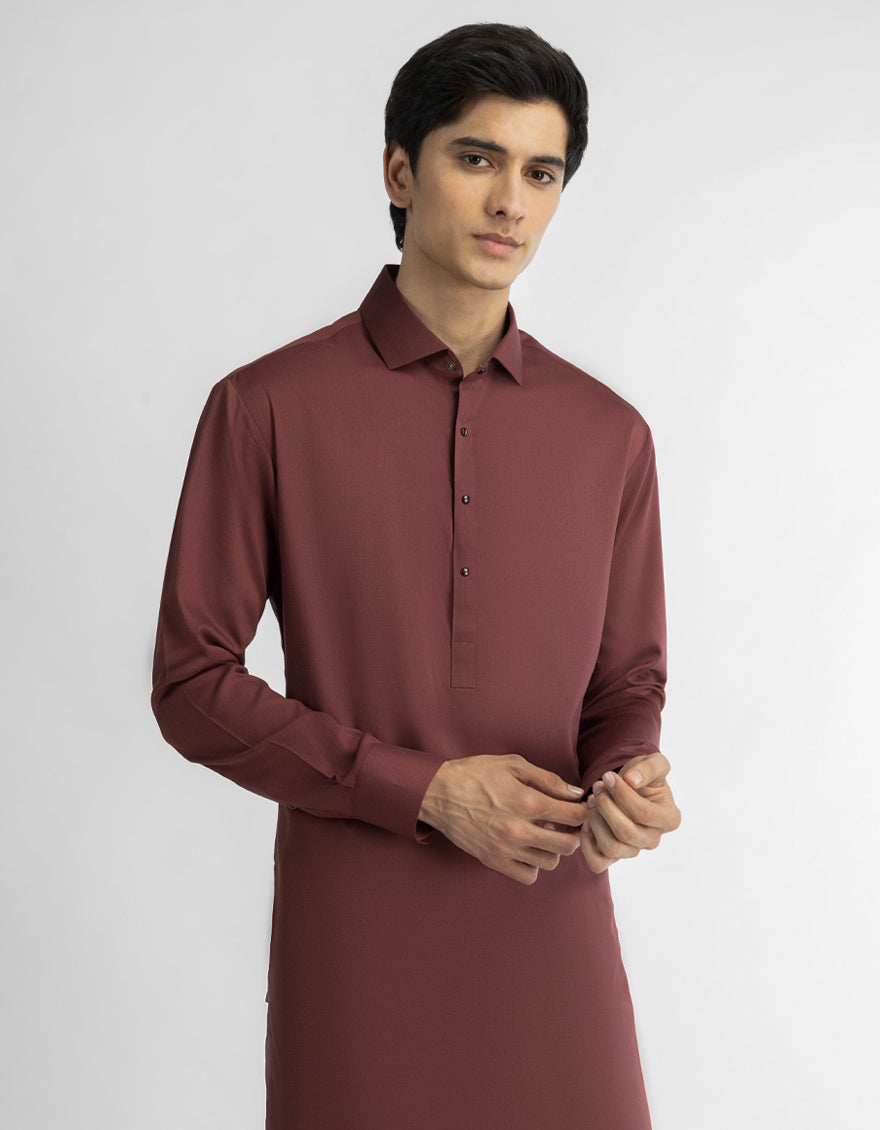 RUST PLAIN KAMEEZ SHALWAR