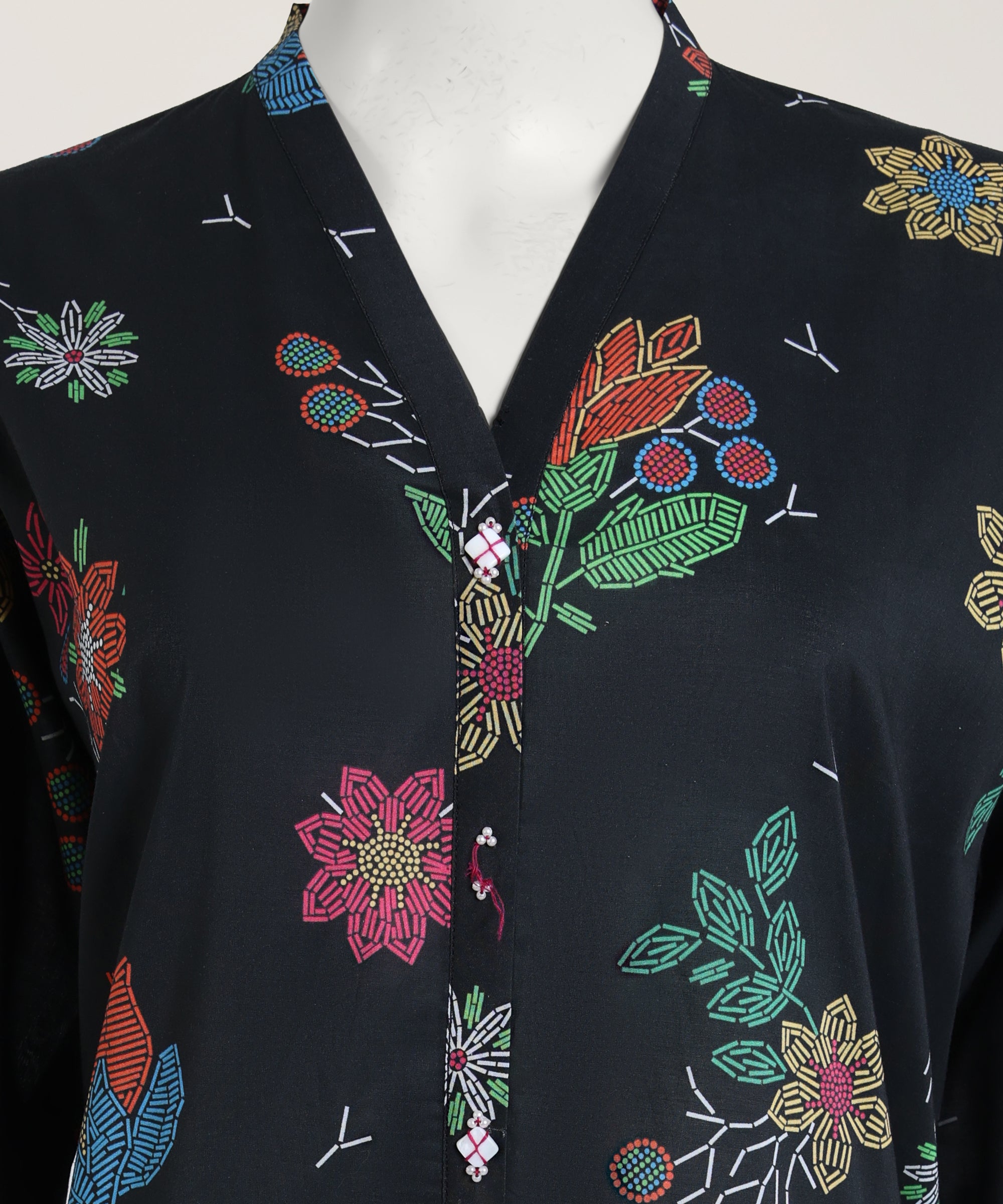 Black Lawn Digital Printed Kurta