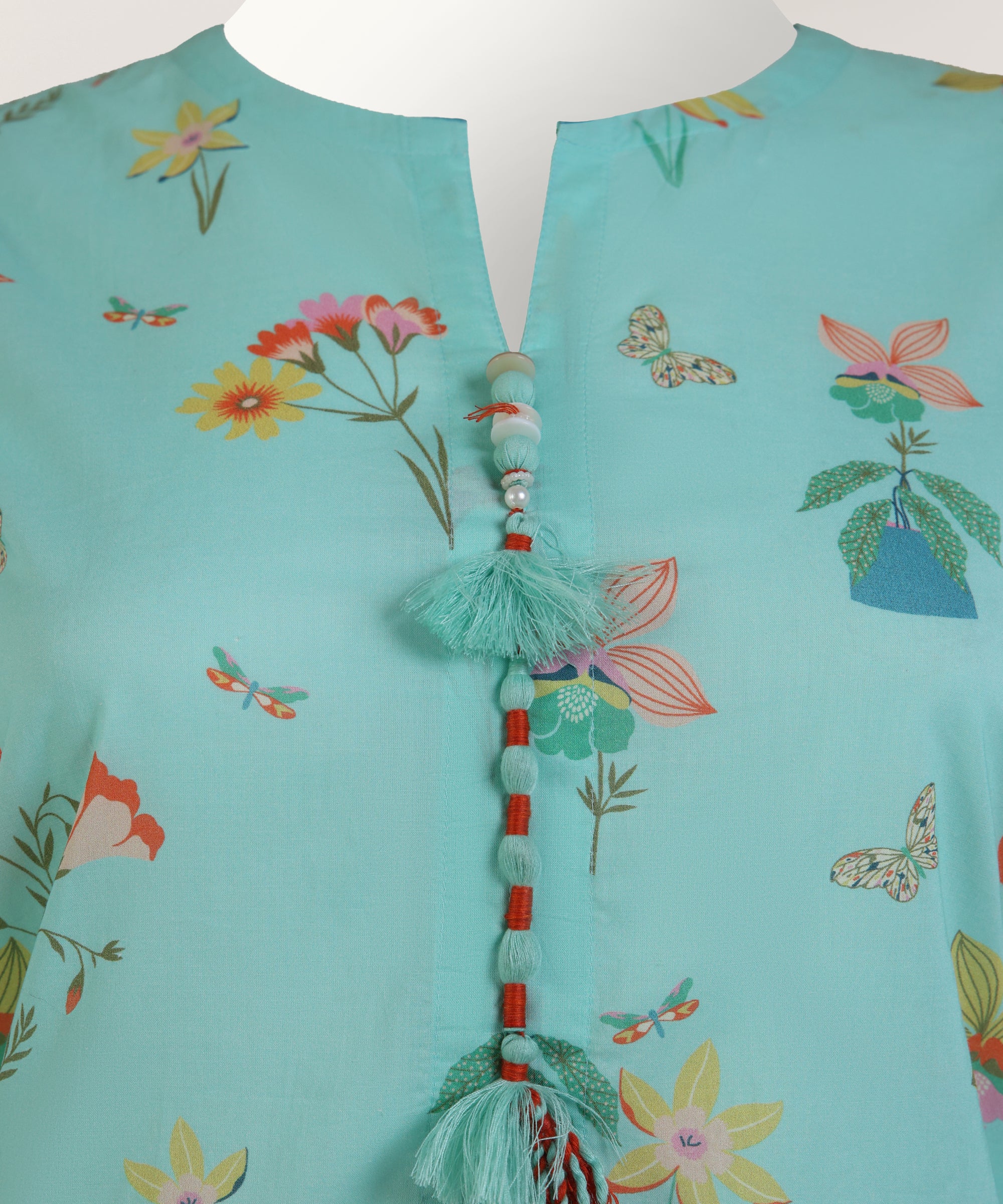Sea Green Lawn Digital Printed Kurta