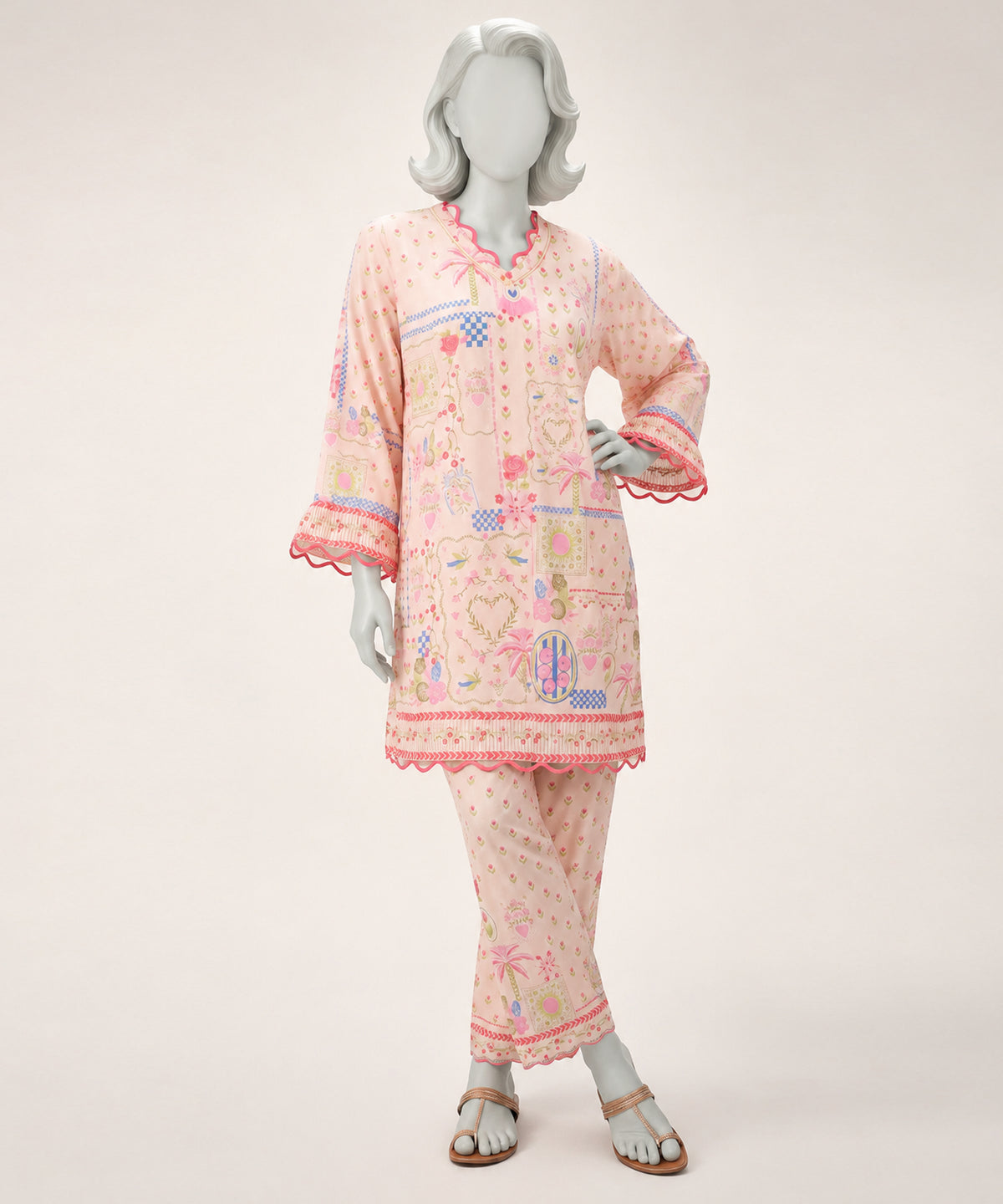 Light Pink Lawn Digital Printed Stitched 2Pc